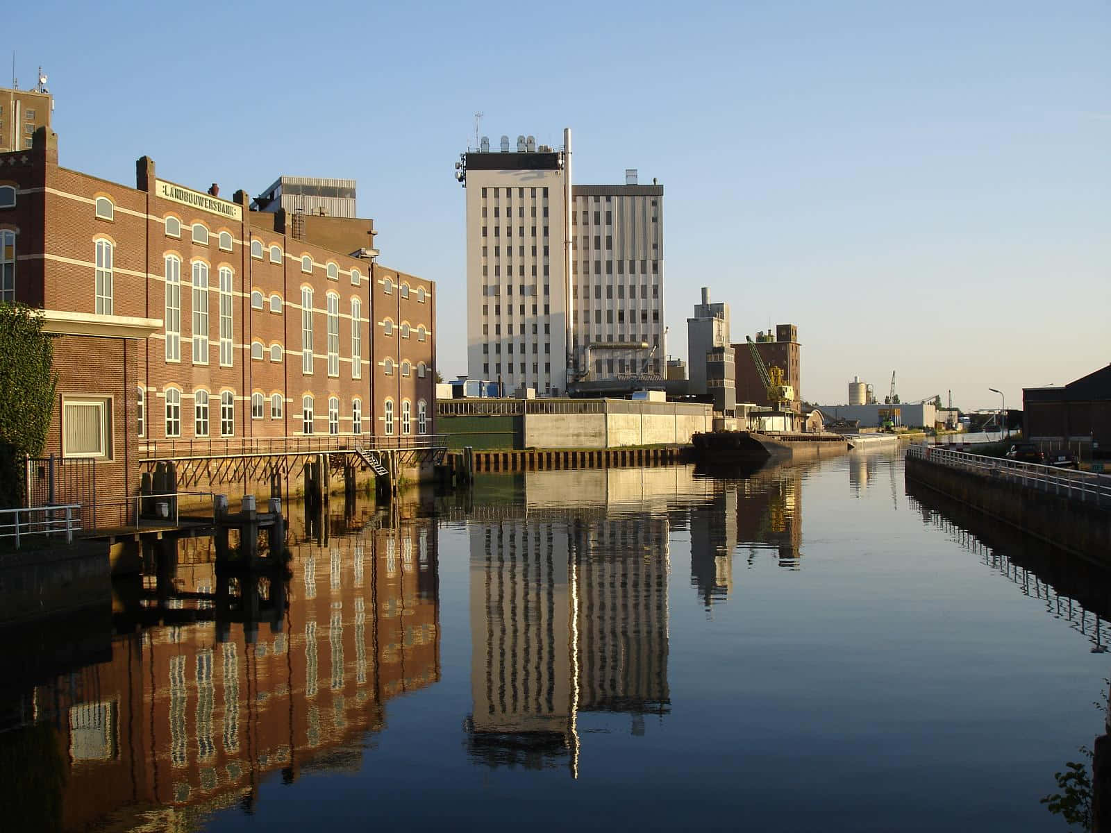Meppel, industrial waterfront, canal, HD Desktop Wallpaper