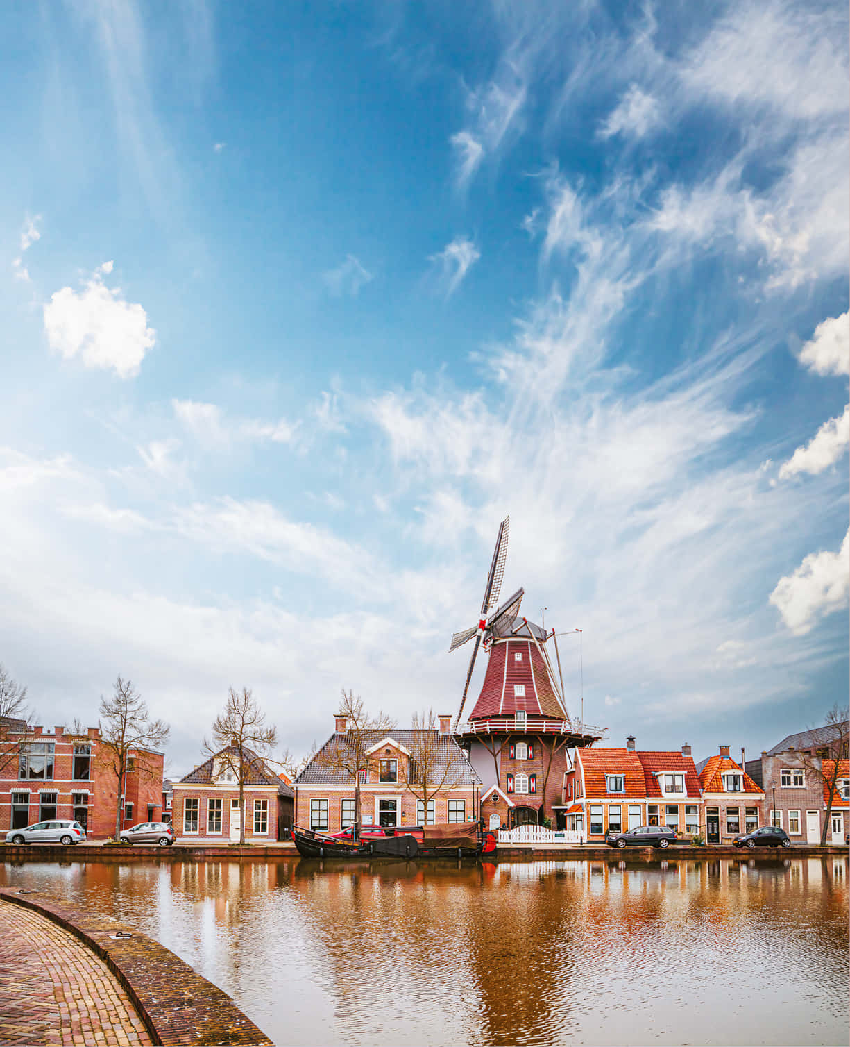 Meppel, windmill, canal, HD Phone Wallpaper