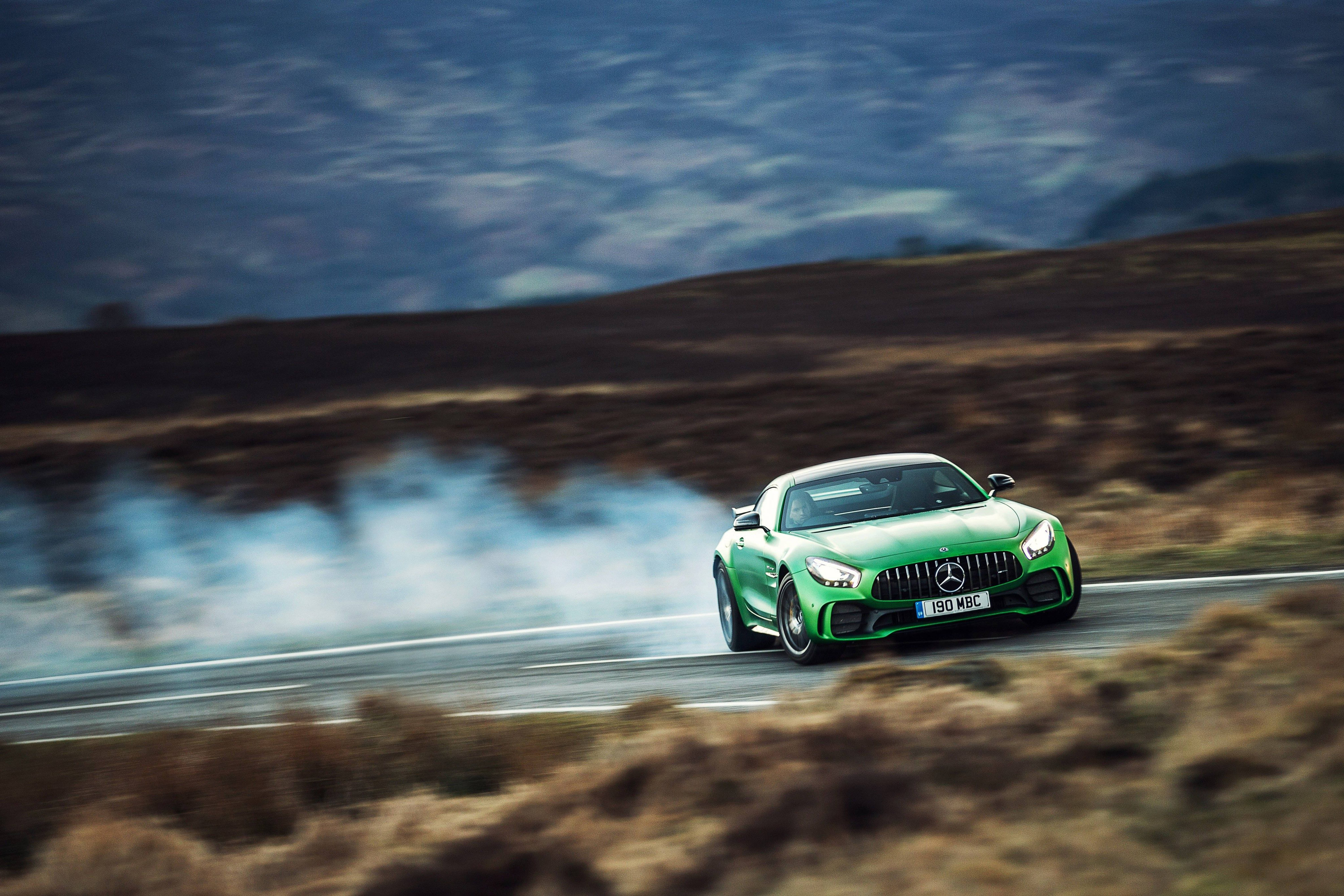 Mercedes AMG, drifting, desert, 5K Desktop Wallpaper