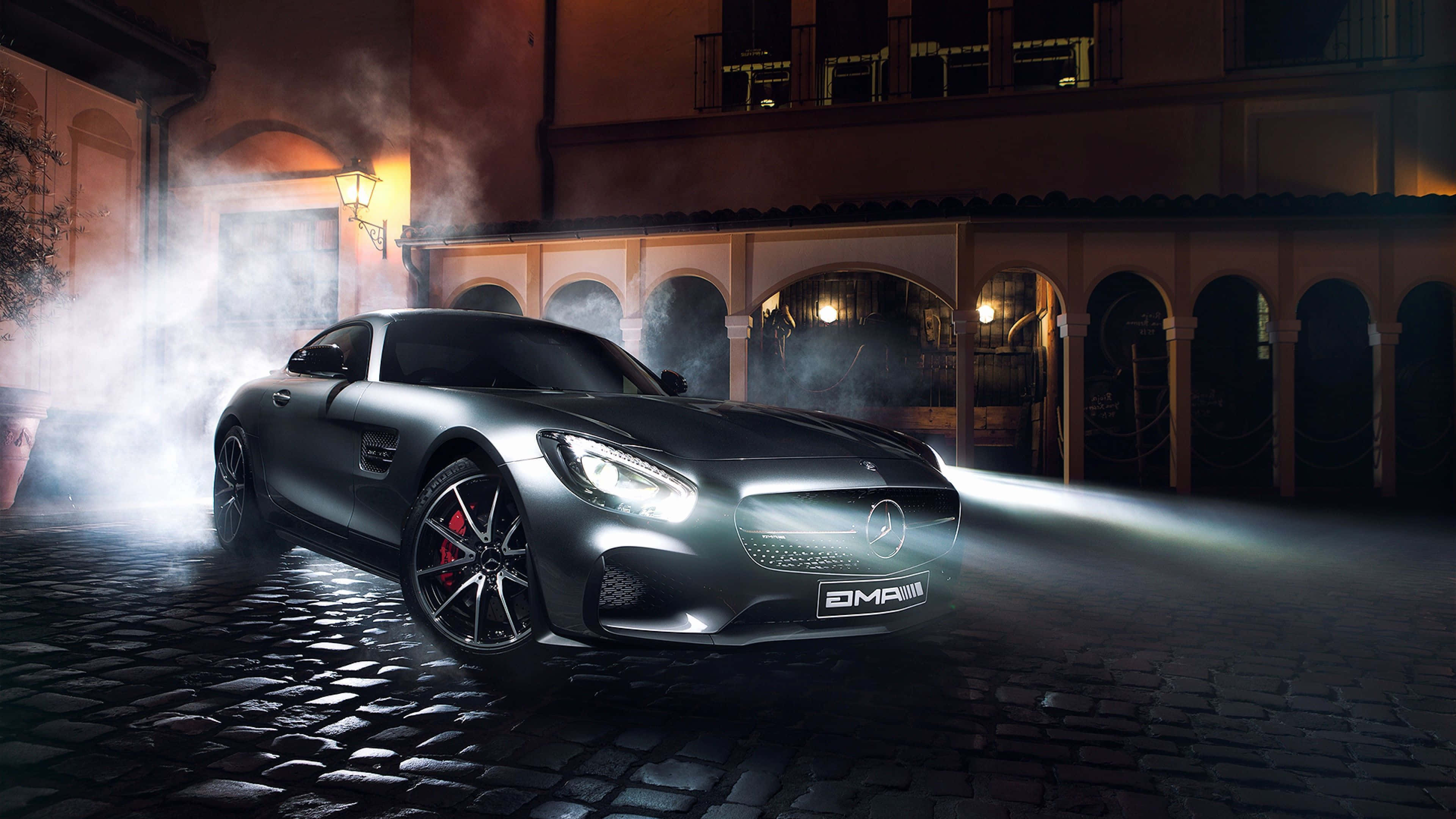 Mercedes-AMG GT, silver, mist, 4K Desktop Wallpaper