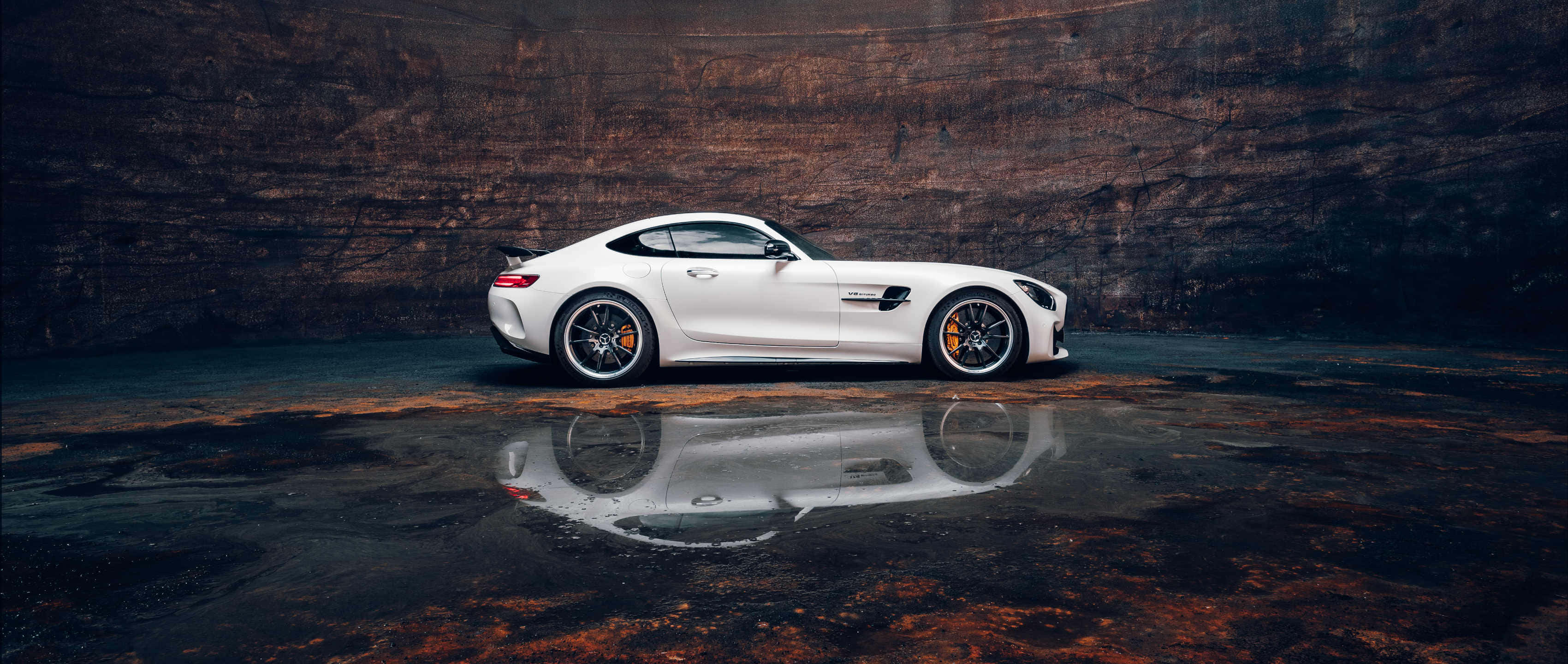 Mercedes AMG GT, white, sleek, 2K Desktop Wallpaper