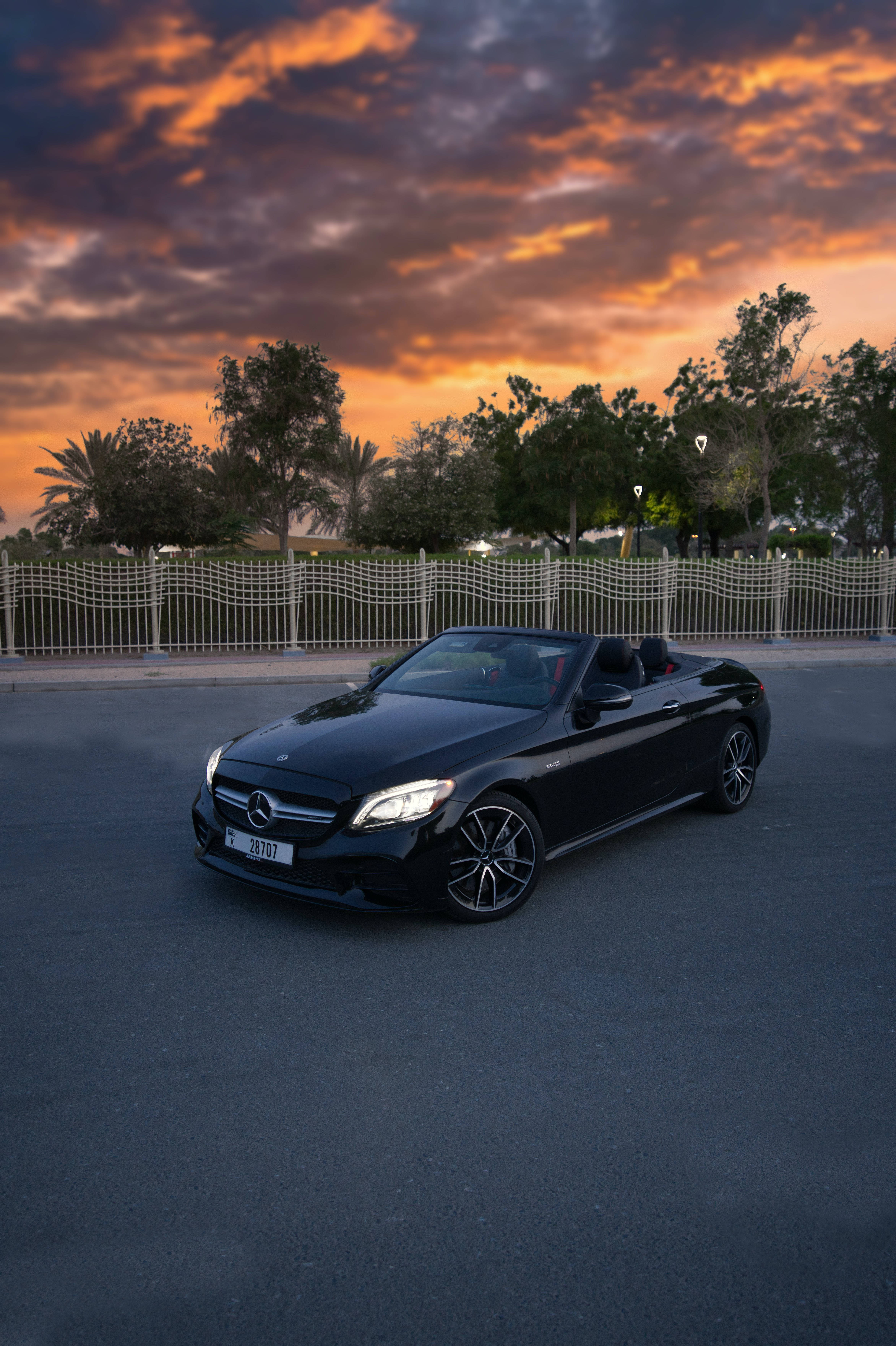 Mercedes AMG, sunset, black, 5K Phone Wallpaper