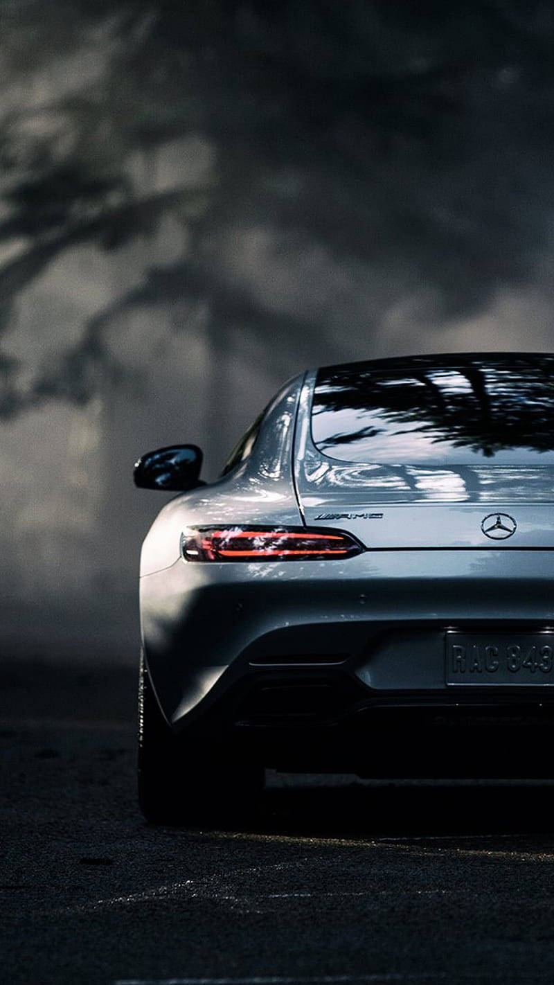 Mercedes-AMG, silver, storm clouds, HD Phone Wallpaper