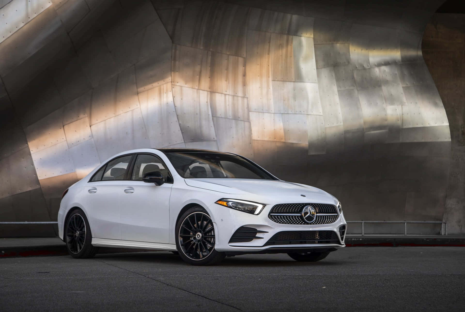 Mercedes Benz A-class, white, black rims, Full HD Desktop Wallpaper