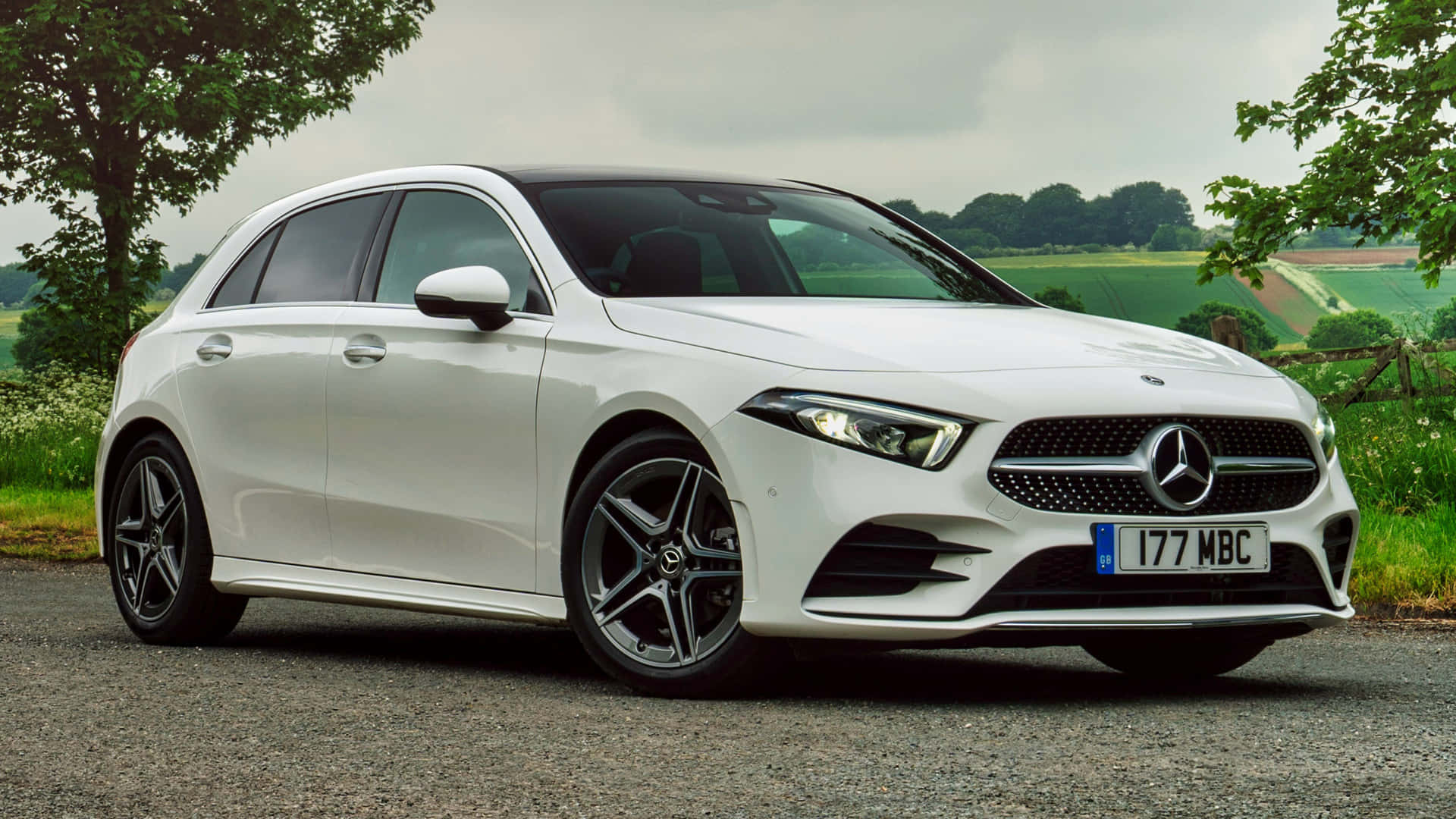 Mercedes-Benz A-Class, white, hatchback, Full HD Desktop Wallpaper