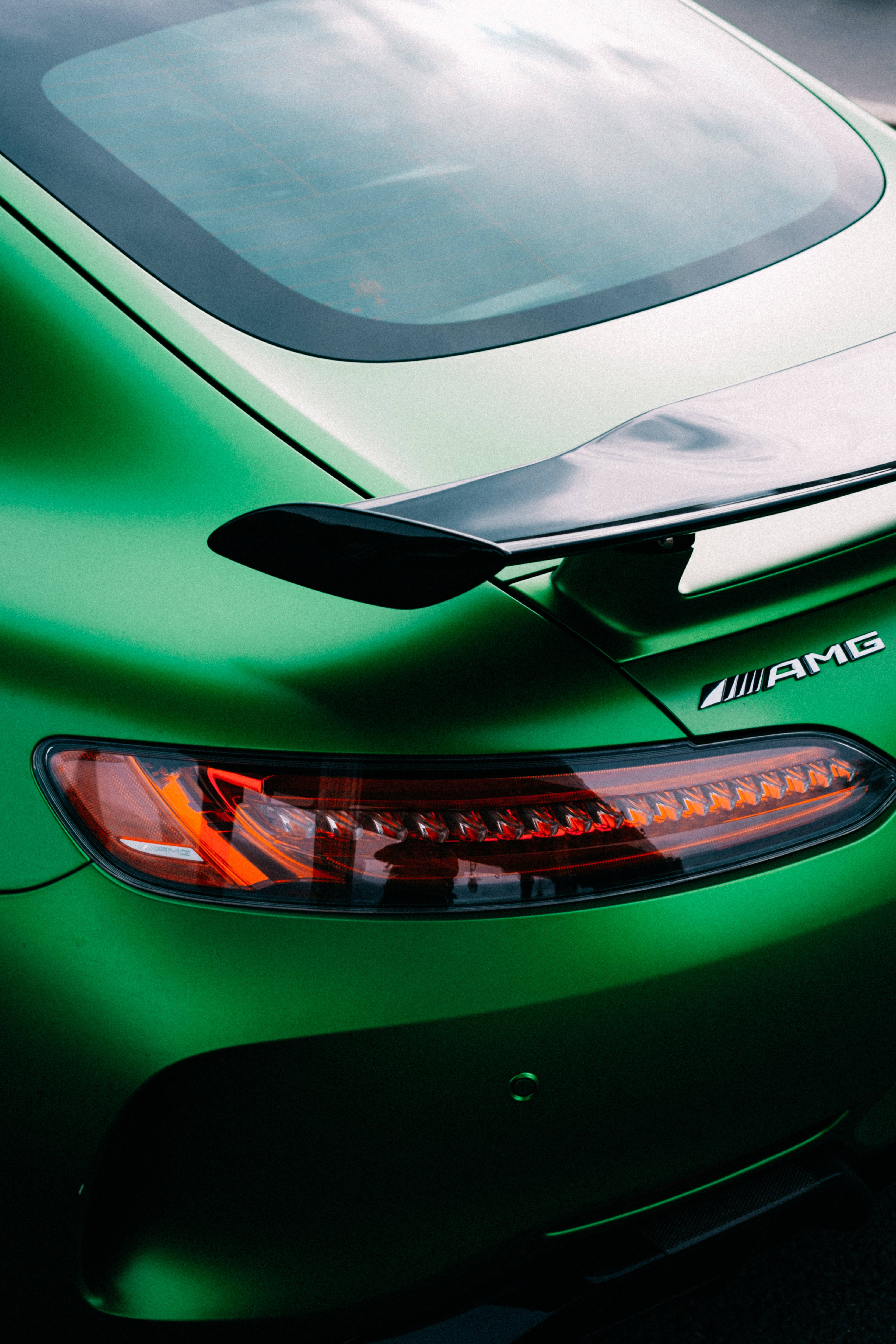 Mercedes-Benz AMG, vibrant green, sleek taillights, 5K Phone Wallpaper
