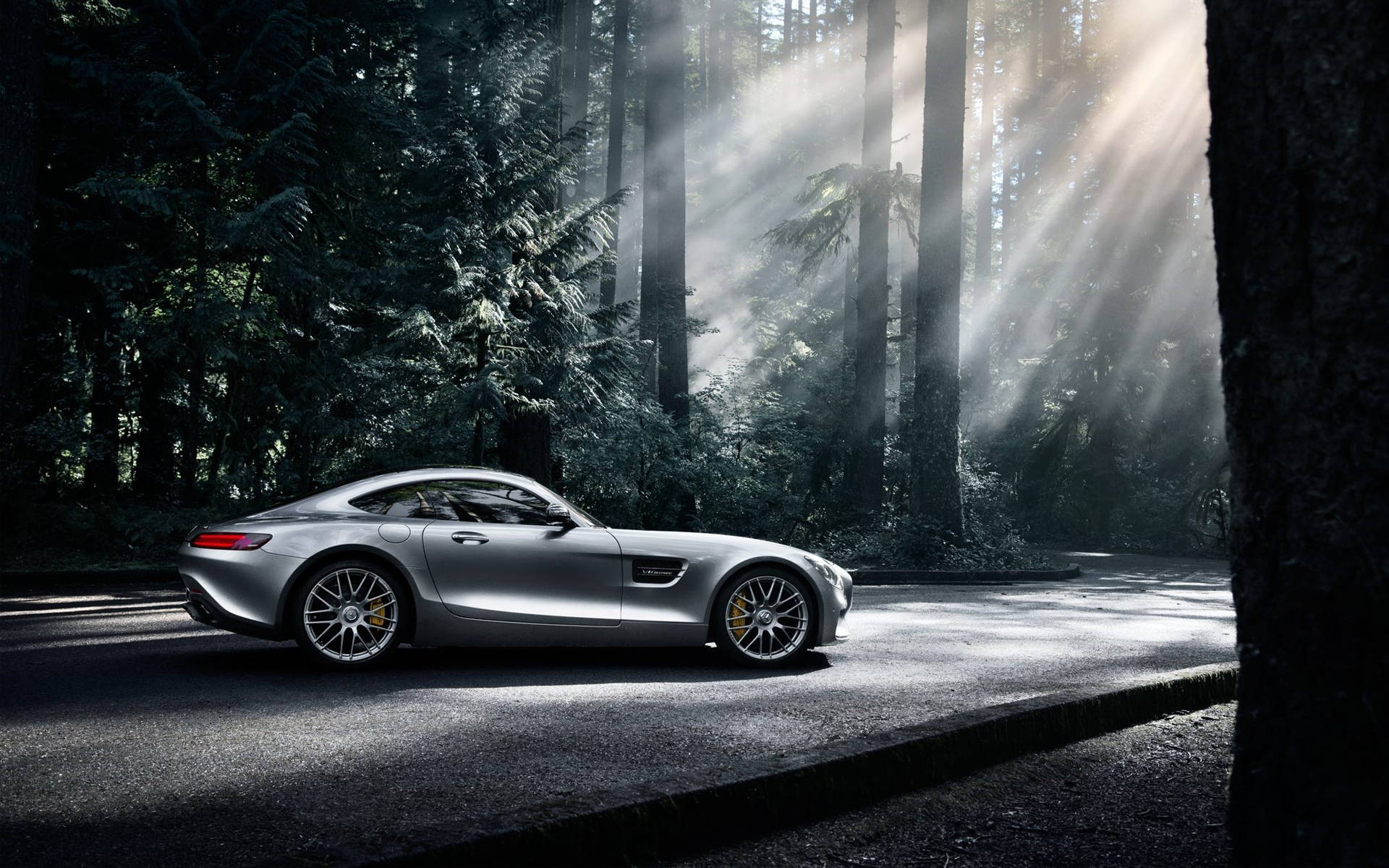 Mercedes-Benz AMG, silver, sports car, Full HD Desktop Wallpaper