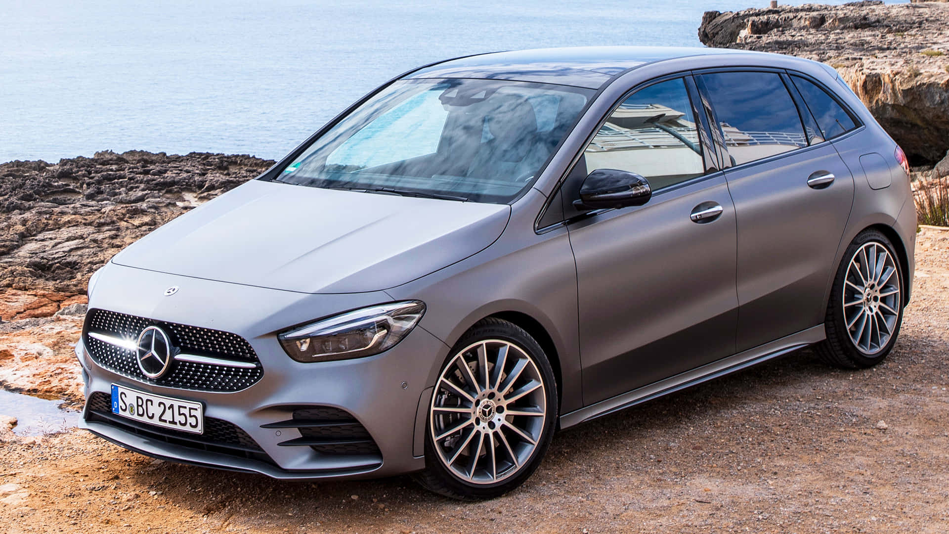 Mercedes-Benz B-Class, matte gray, station wagon, Full HD Desktop Wallpaper