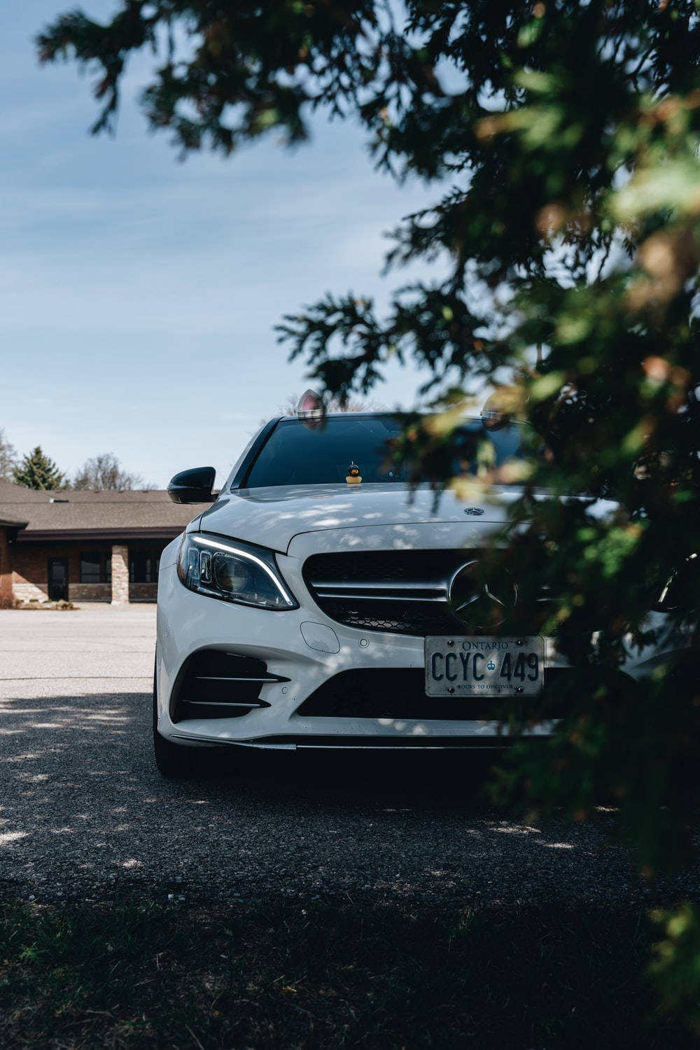 Mercedes Benz C300, white, gravel, HD Phone Wallpaper