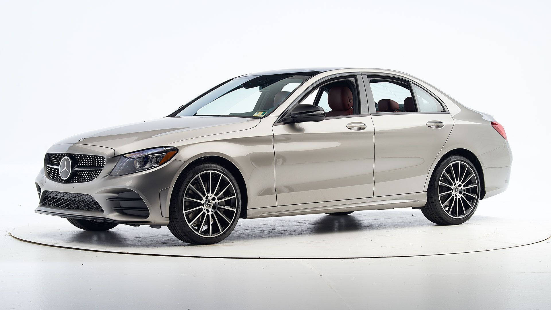 Mercedes Benz C300, silver, studio, Full HD Desktop Wallpaper
