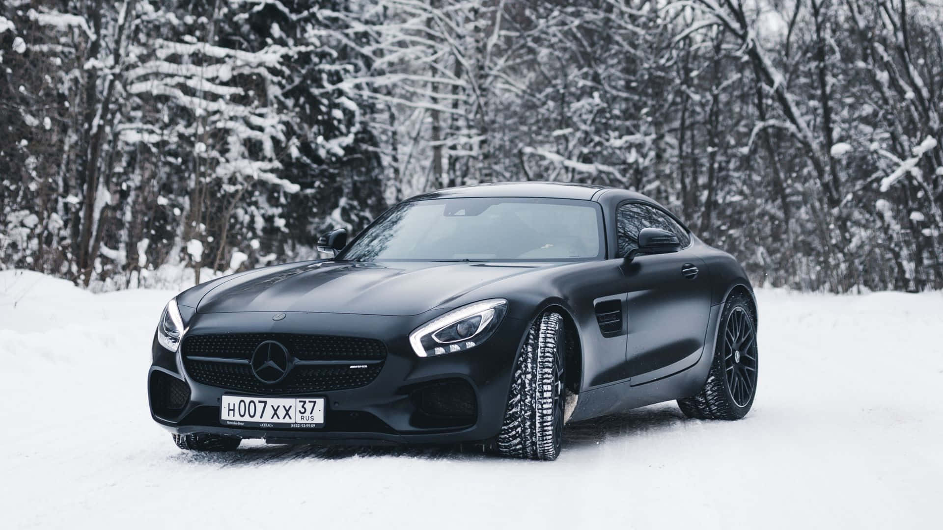 Mercedes Benz, matte black, sports car, Full HD Desktop Wallpaper