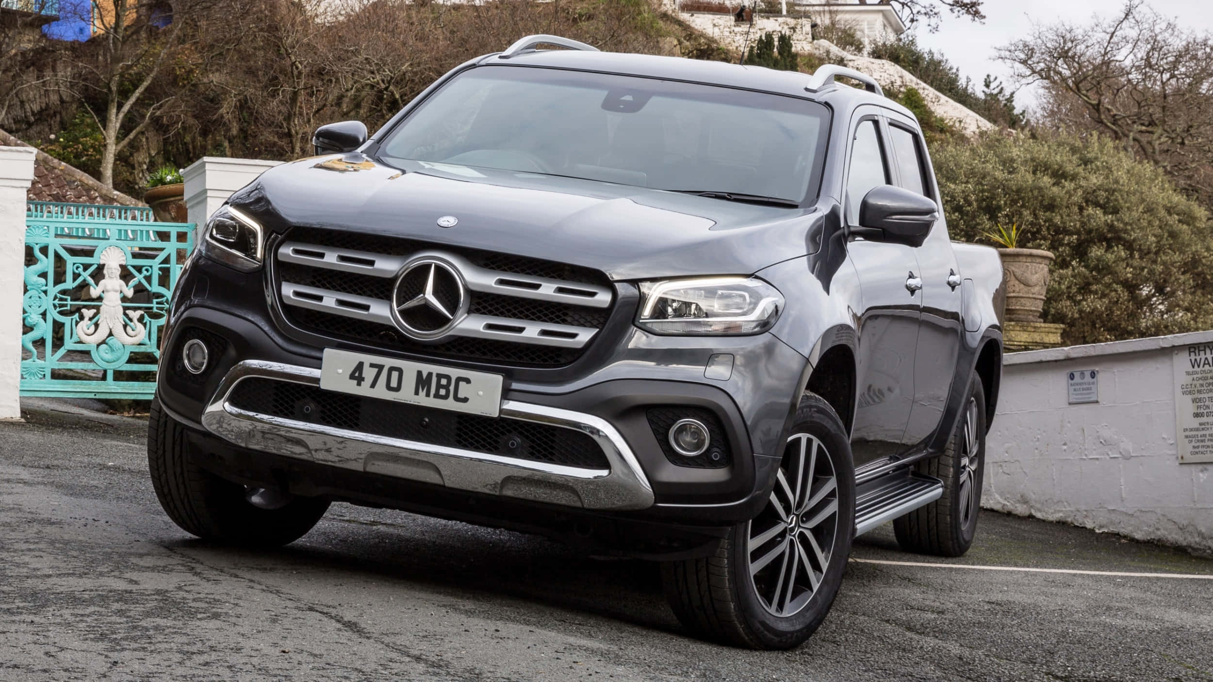 Mercedes Benz X-Class, gray, paved road, Full HD Desktop Wallpaper