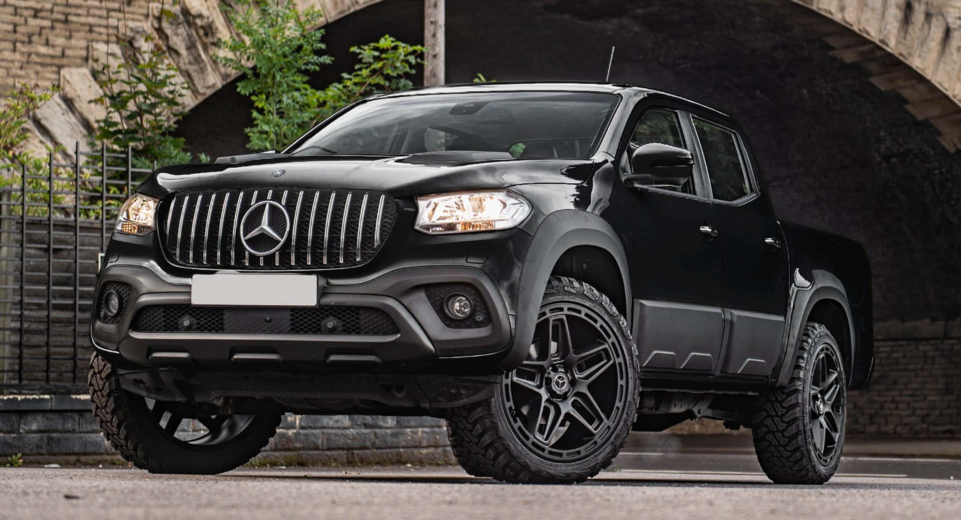 Mercedes Benz X-class, sleek black, custom wheels, Full HD Desktop Wallpaper