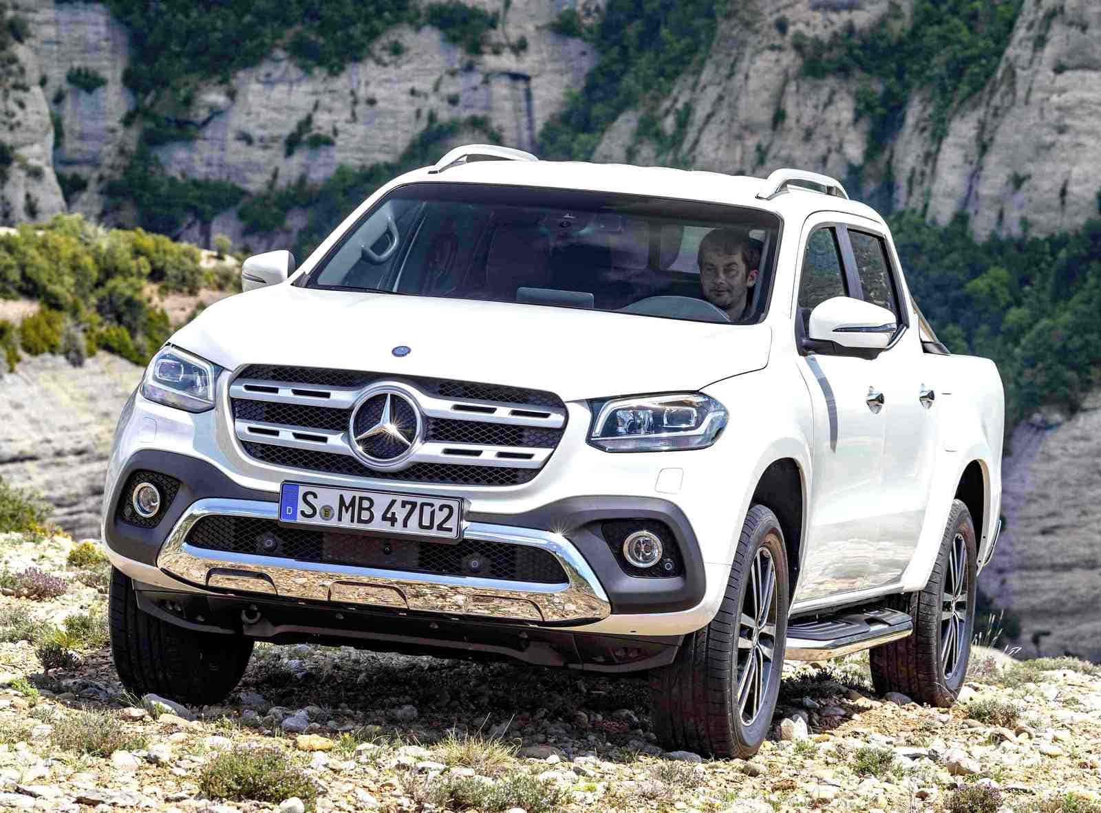 Mercedes-Benz X-Class, white, rocky mountain trail, HD Desktop Wallpaper