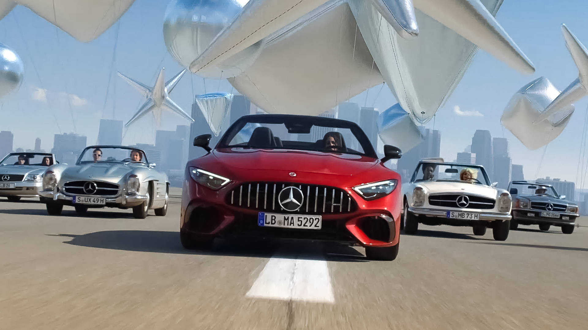 Mercedes, red Mercedes convertible, classic Mercedes cars, Full HD Desktop Wallpaper