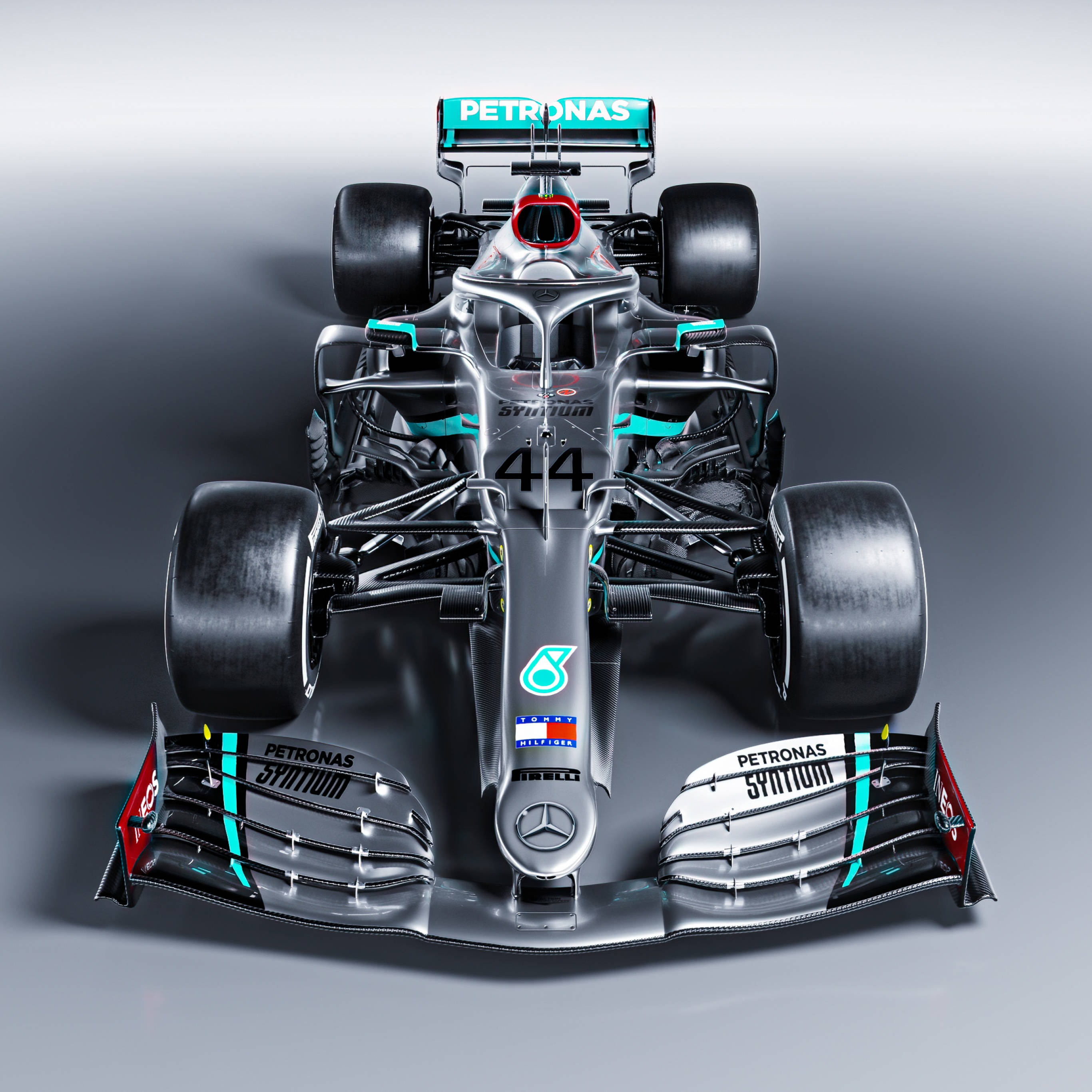 Mercedes F1, iPhone, silver, 2K Desktop Wallpaper