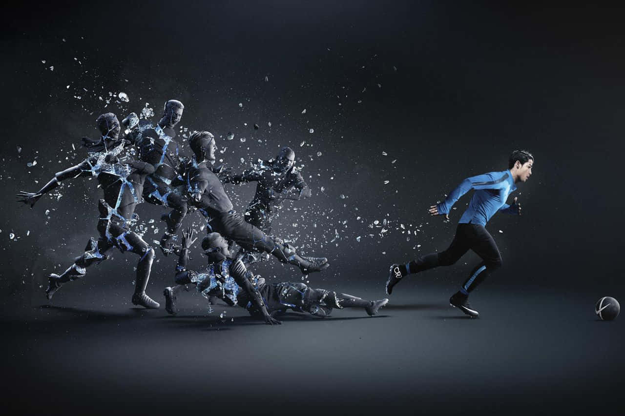 Mercurial, blue jersey, shattered glass-like figures, HD Desktop Wallpaper