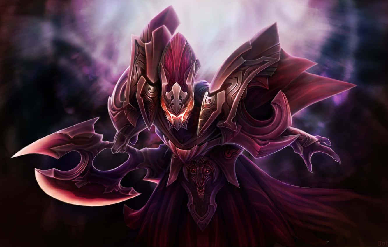 Mercurial, glowing red eyes, ornate dark purple armor, HD Desktop Wallpaper