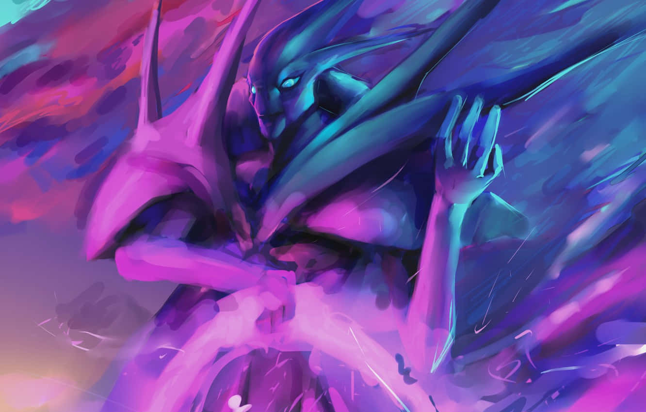 Mercurial, glowing eyes, flowing purple blue energy, HD Desktop Wallpaper