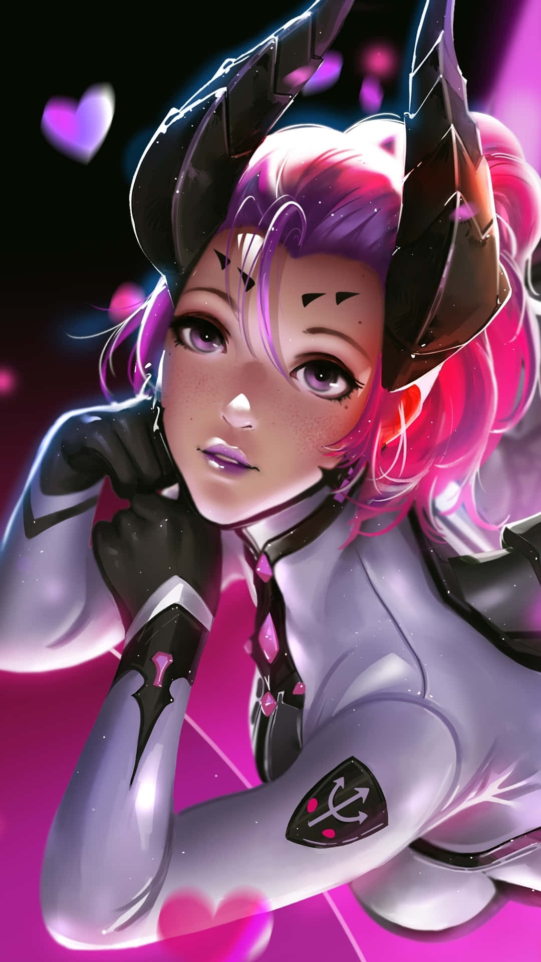 Mercy, Overwatch, pink hair, Full HD Phone Wallpaper