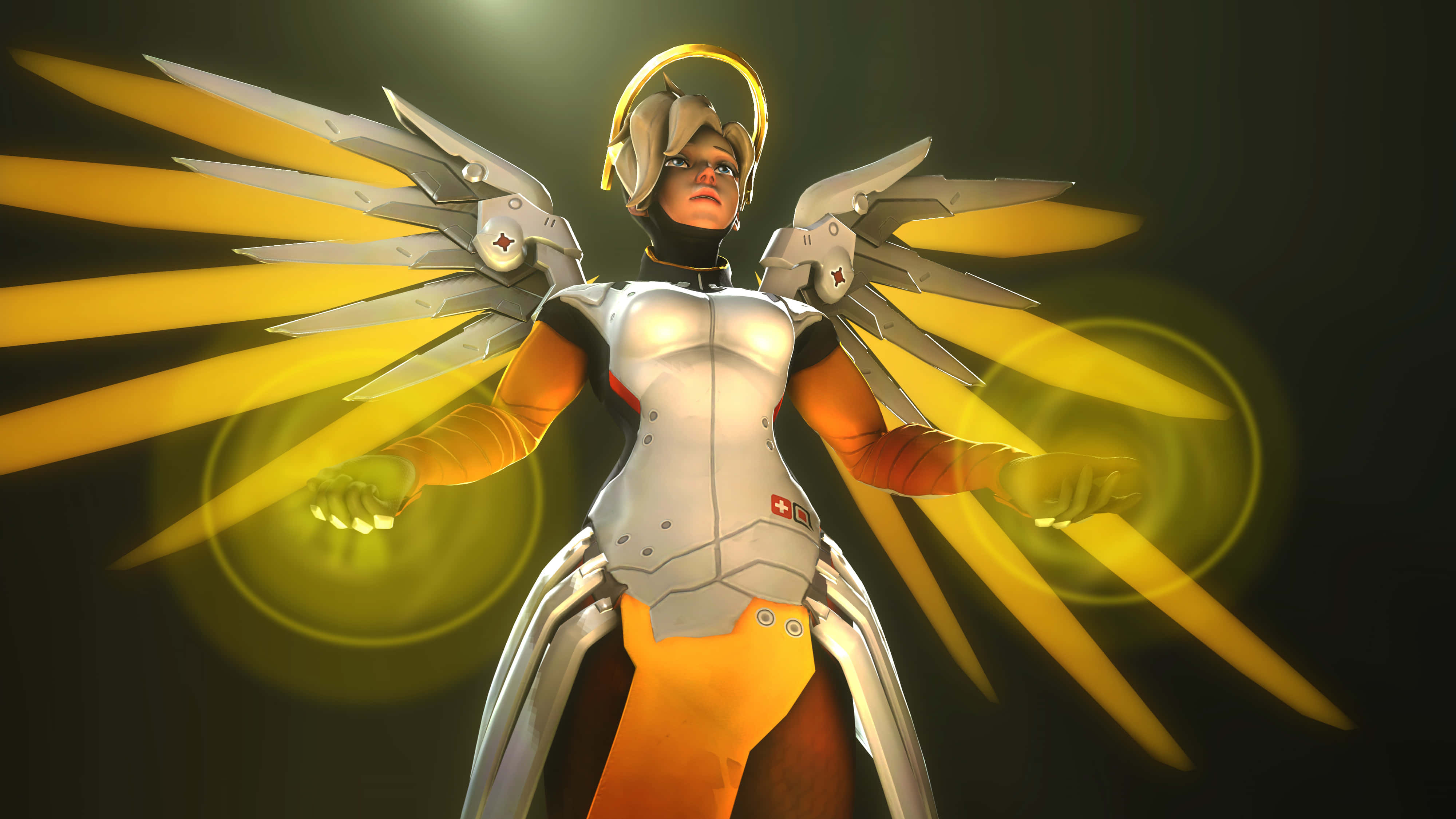 Mercy, Overwatch, mechanical wings, 4K Desktop Wallpaper