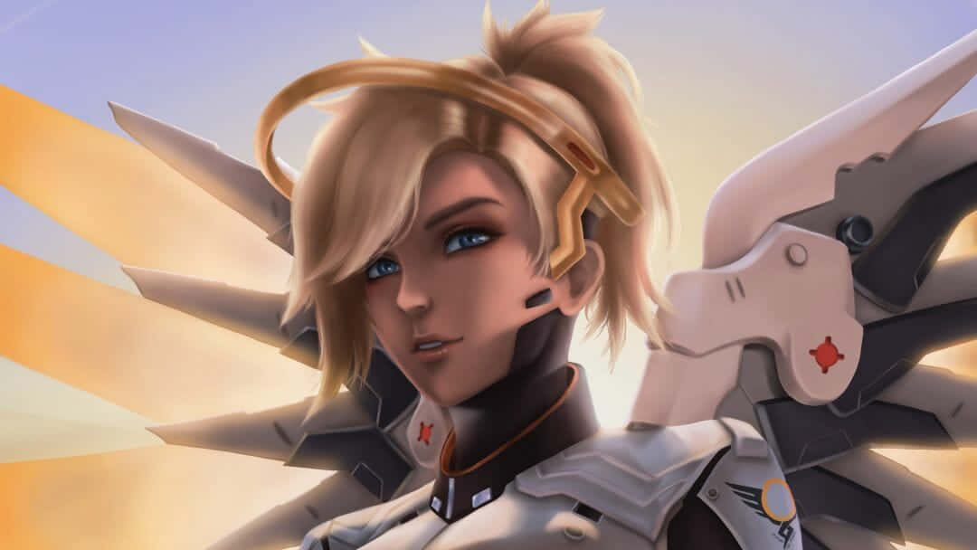 Mercy, Overwatch, anime angel warrior, SD Desktop Wallpaper