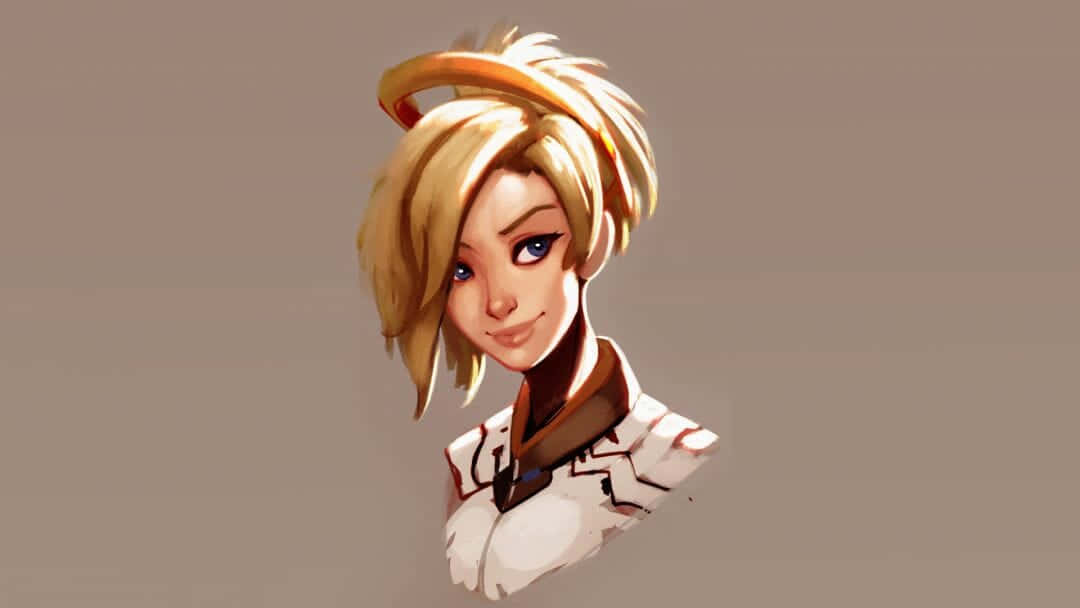 Mercy, Overwatch, anime-style, SD Desktop Wallpaper