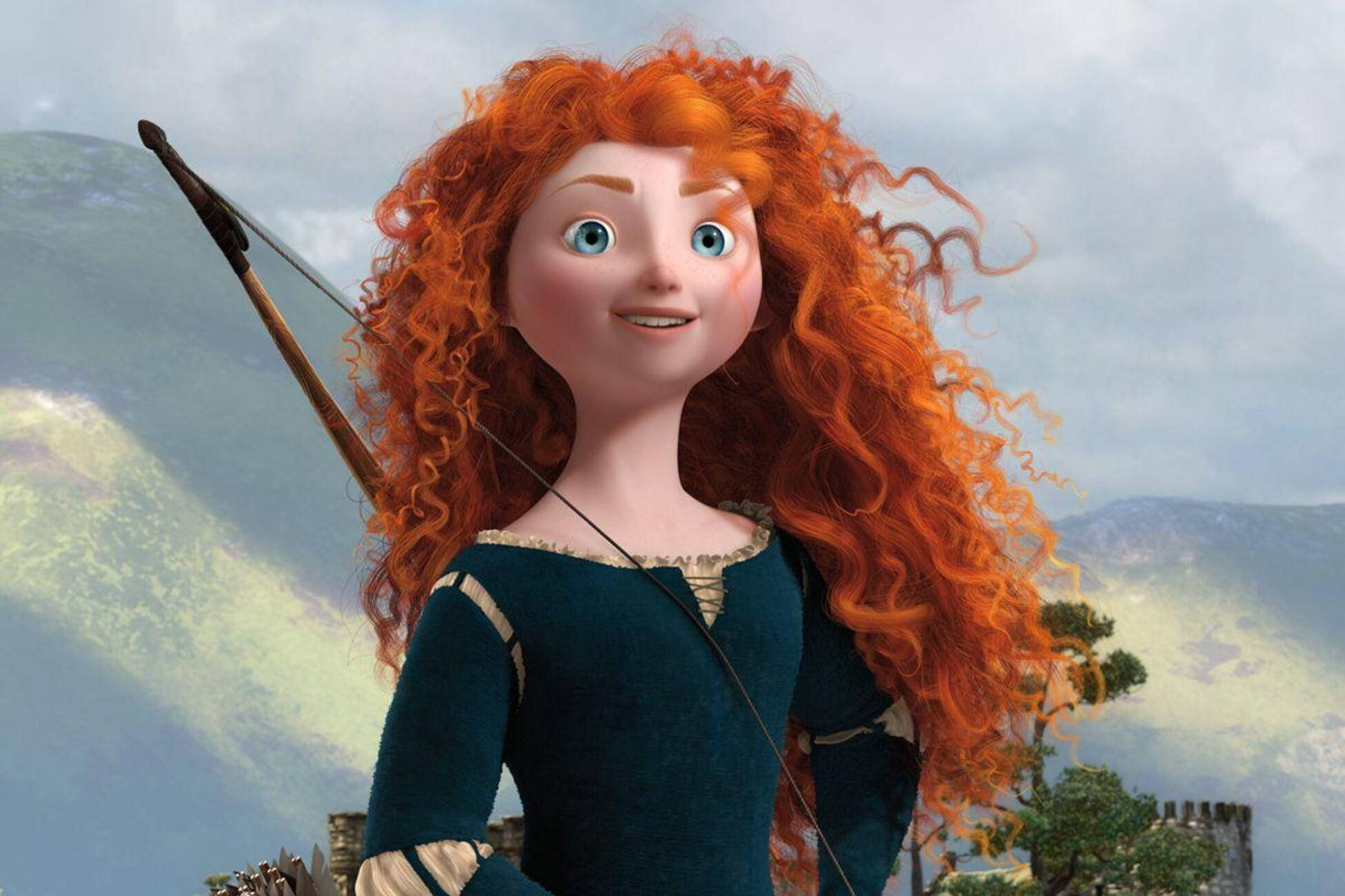 Merida, fiery red curls, bow, Full HD Desktop Wallpaper