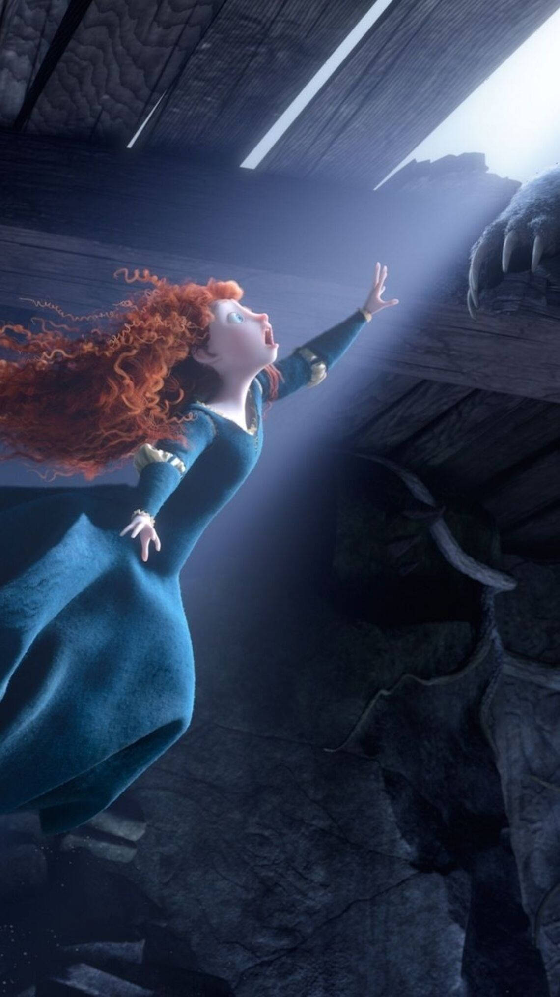 Merida, red-haired woman, blue dress, Full HD Phone Wallpaper
