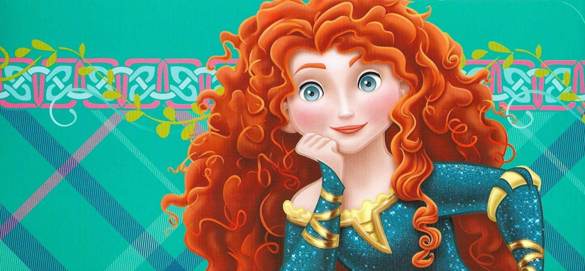 Merida, teal plaid, Celtic knot, Full HD Desktop Wallpaper