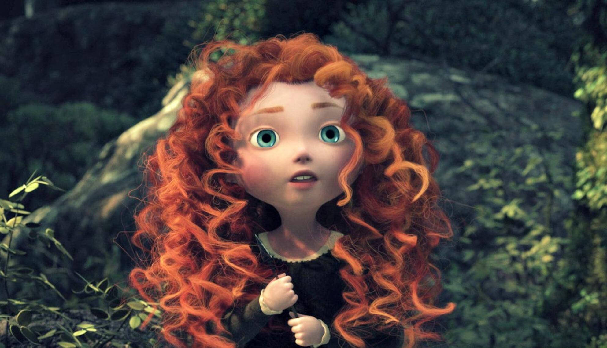 Merida, fiery red curls, wide blue eyes, Full HD Desktop Wallpaper