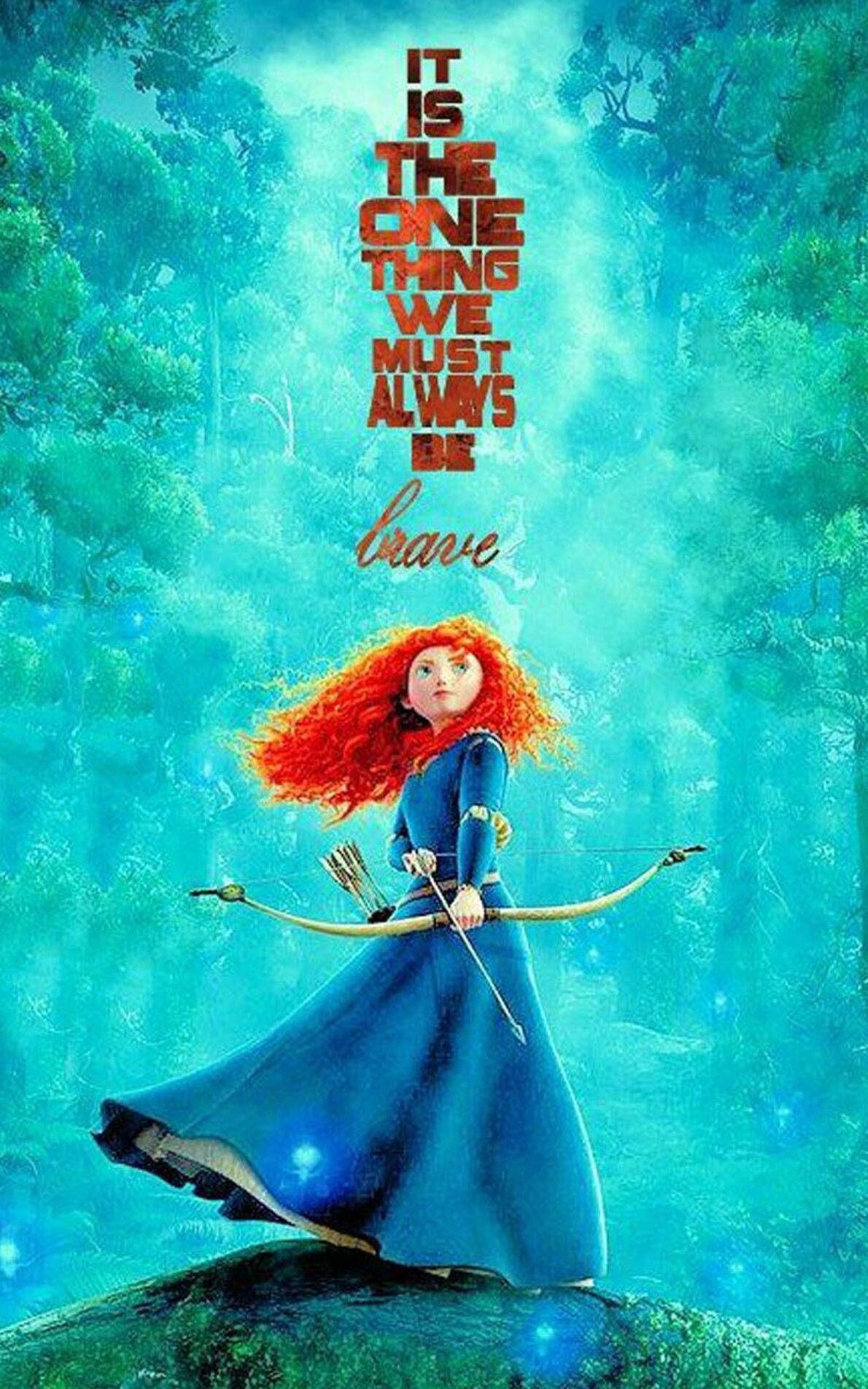 Merida, blue dress, mossy rock, HD Phone Wallpaper