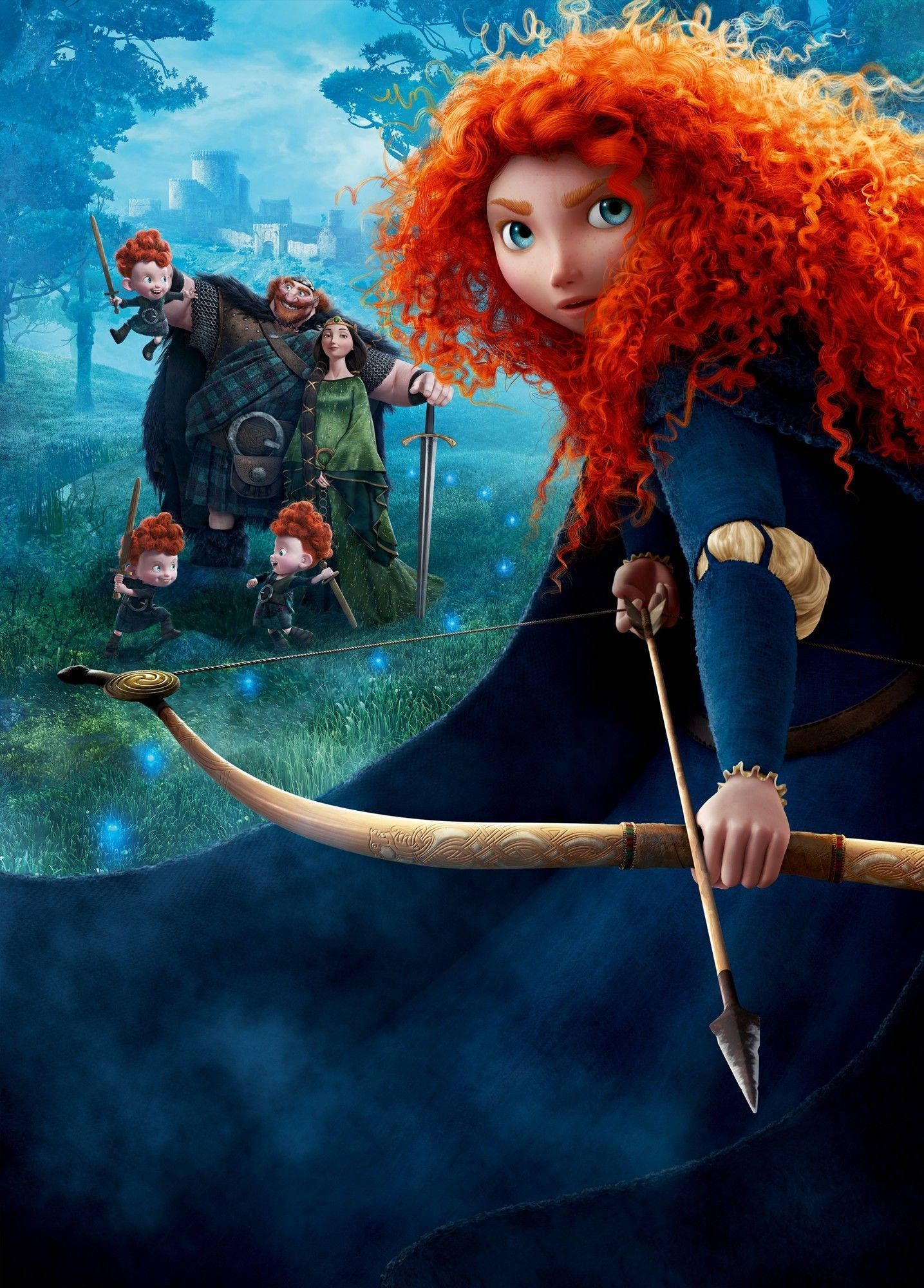Merida, red-haired heroine, misty forest, Full HD Phone Wallpaper