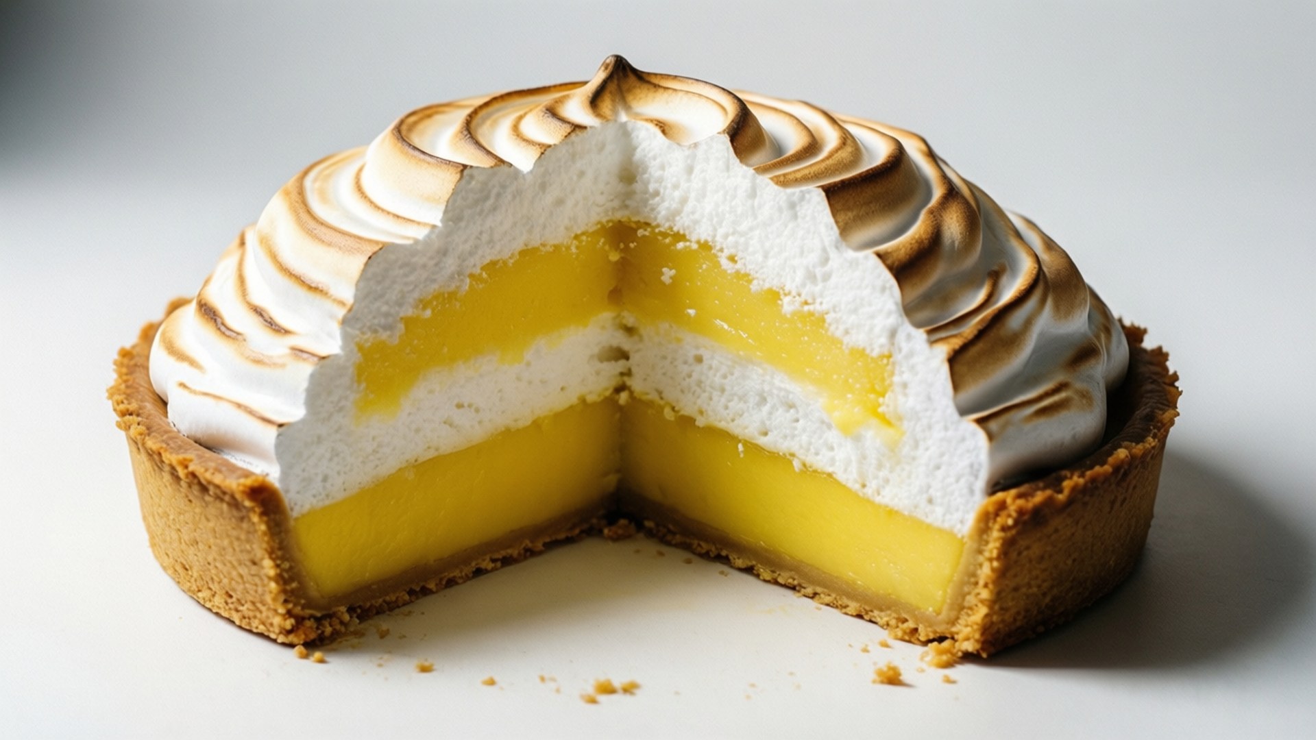 lemon meringue slice, lemon meringue pie, bright yellow curd, Full HD Desktop Wallpaper
