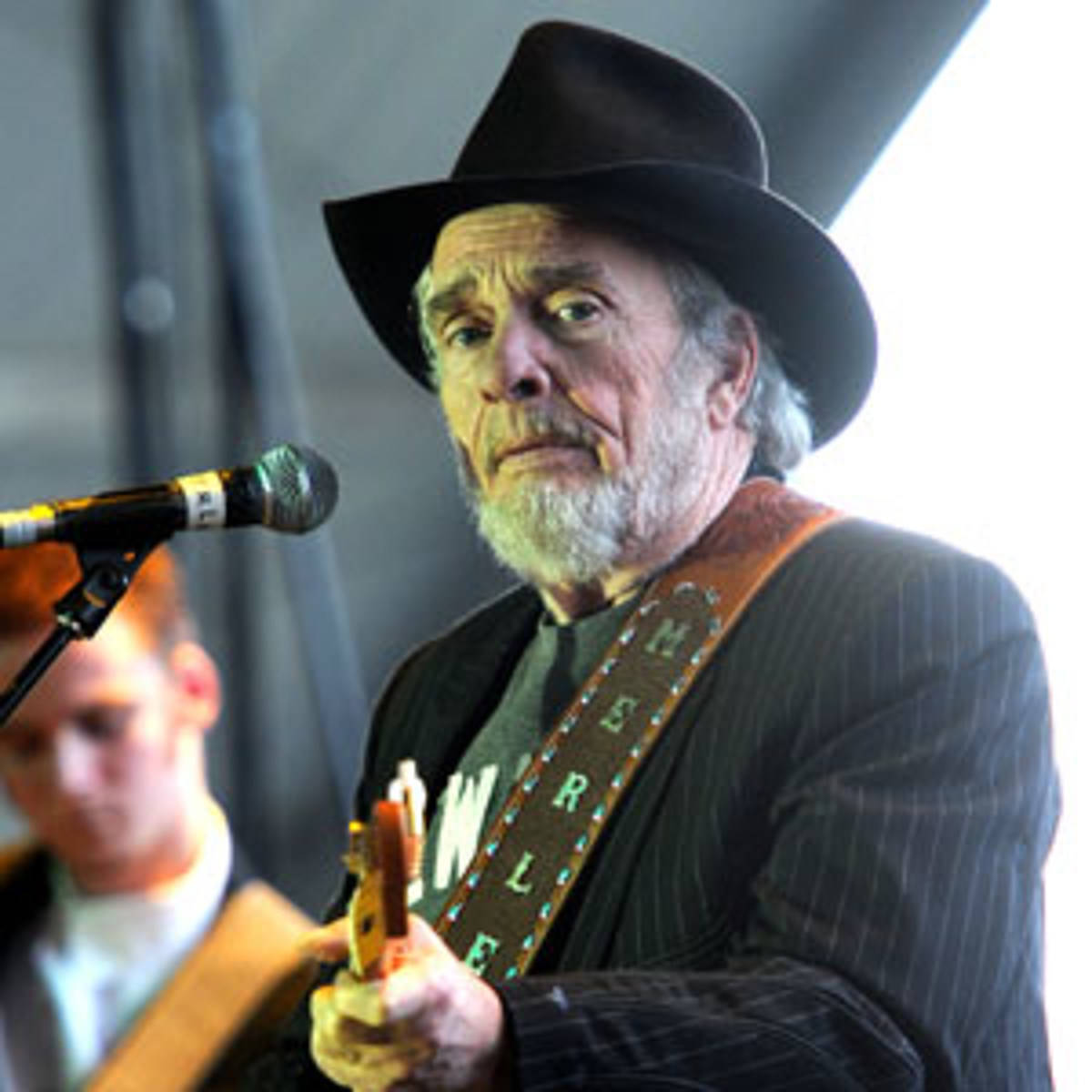 Merle Haggard, white beard, black hat, SD Desktop Wallpaper