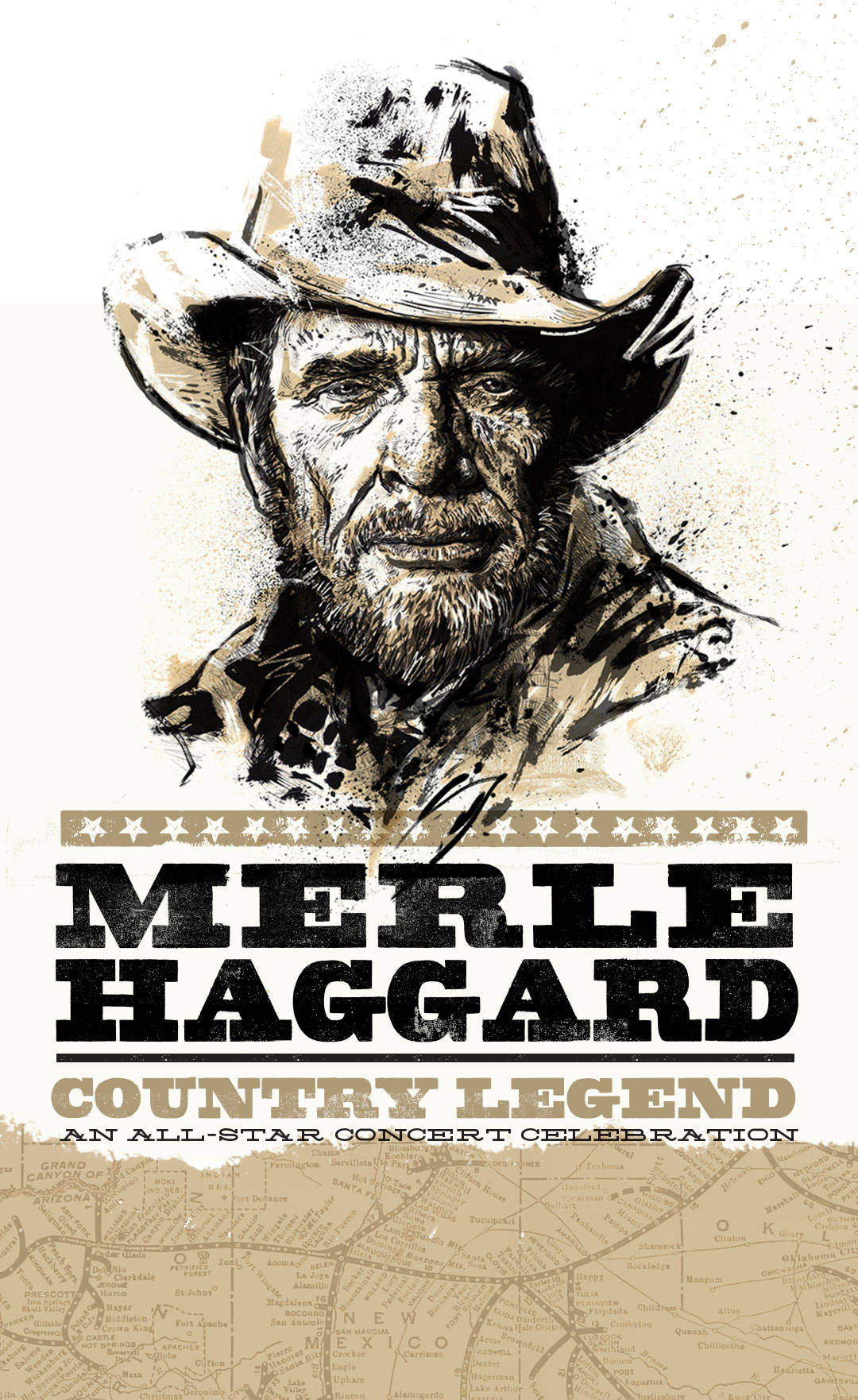 Merle Haggard, cowboy hat, bold text, HD Phone Wallpaper