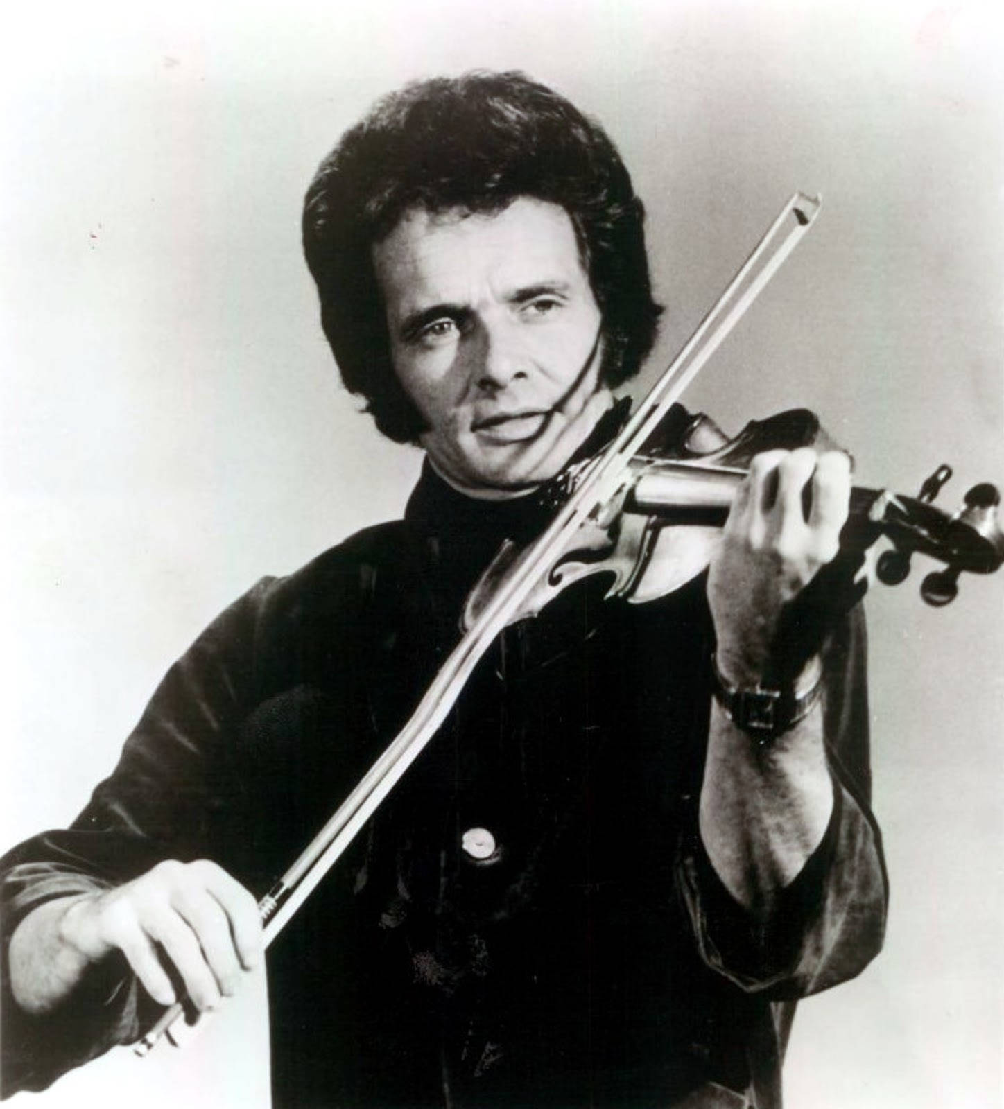 Merle Haggard, violin, black and white portrait, HD Phone Wallpaper