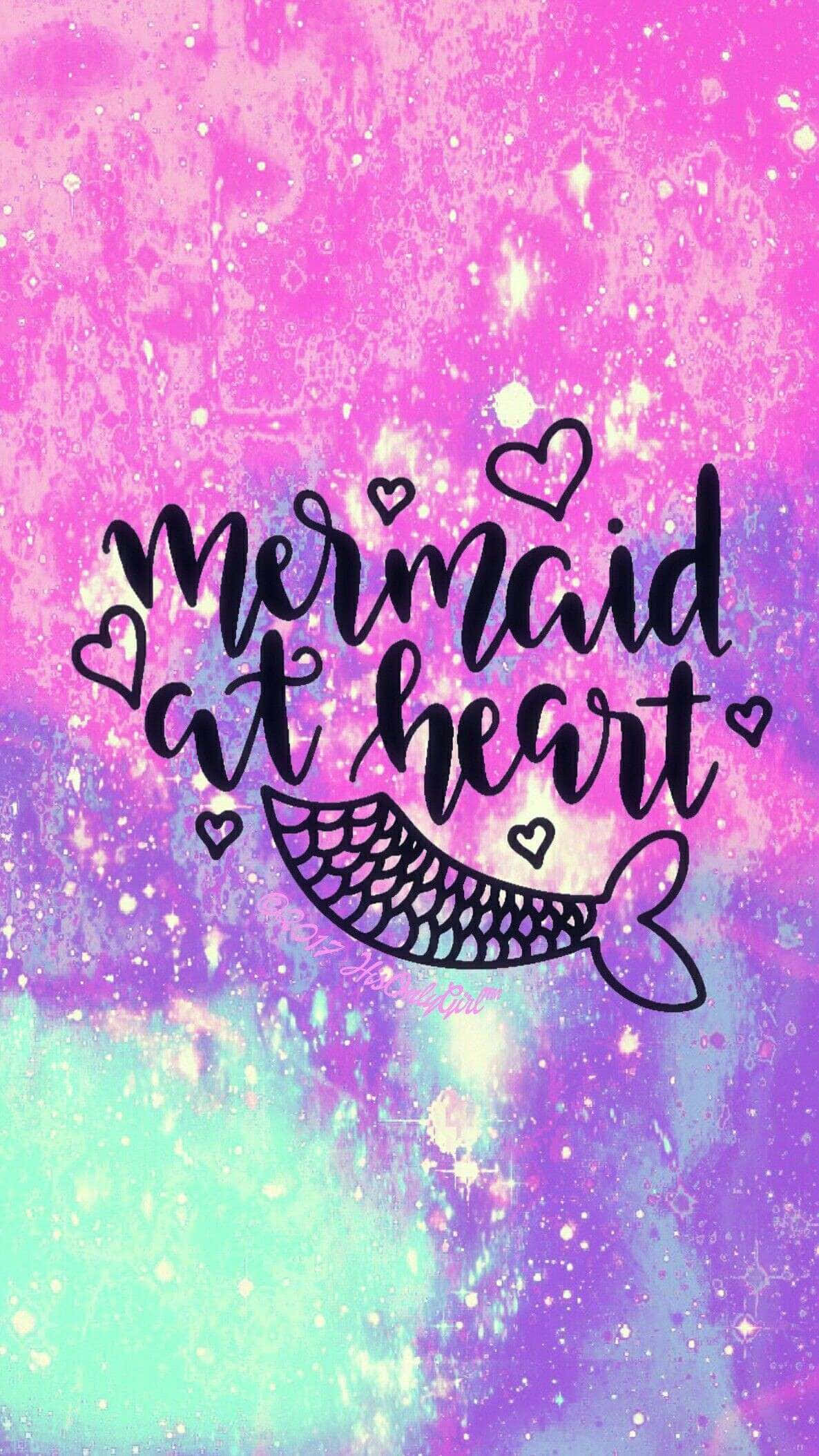 Mermaid Glitter, pink, blue, Full HD Phone Wallpaper