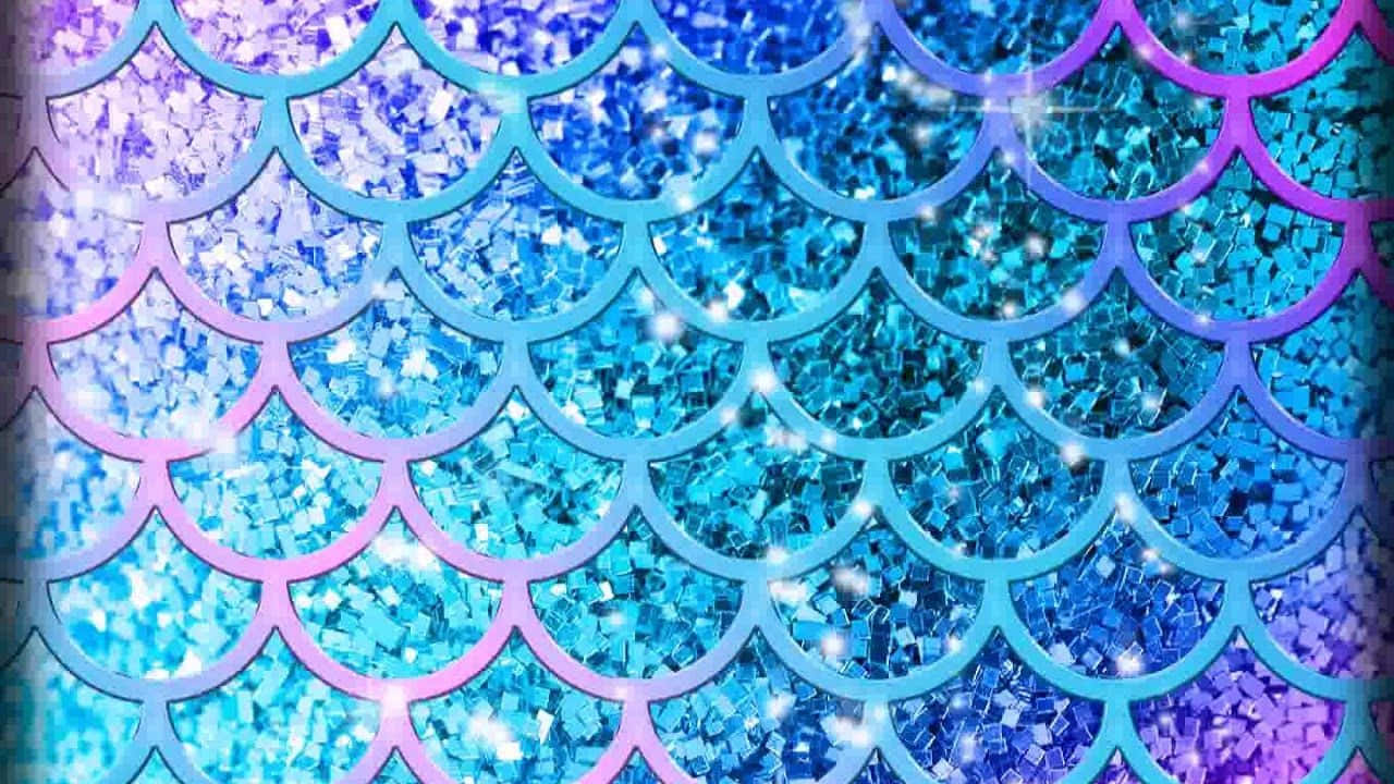 Mermaid, glitter, scallop, HD Desktop Wallpaper
