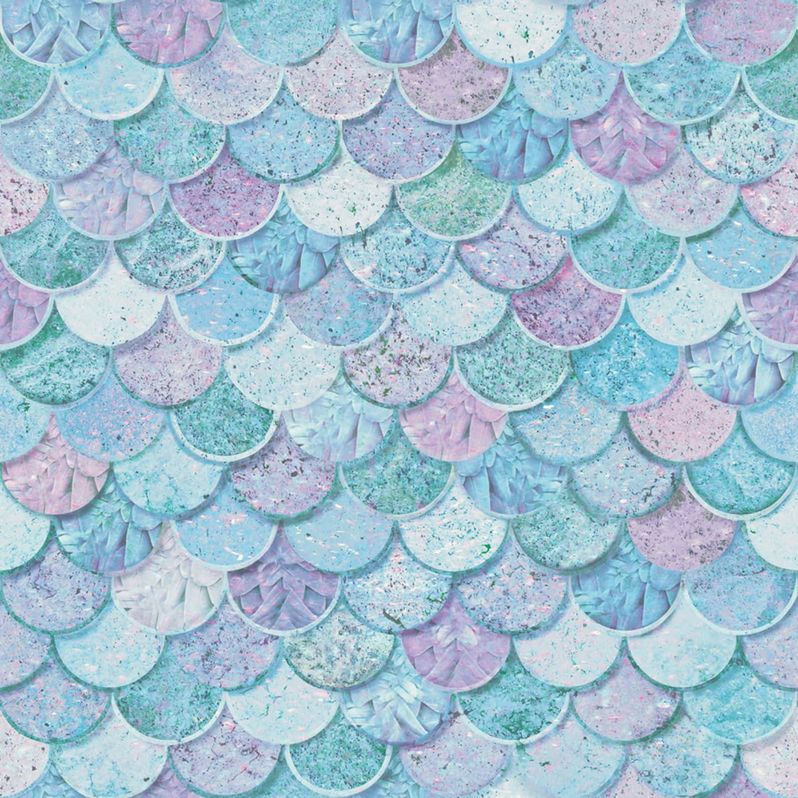 Mermaid, glittery texture, scallop pattern, HD Desktop Wallpaper
