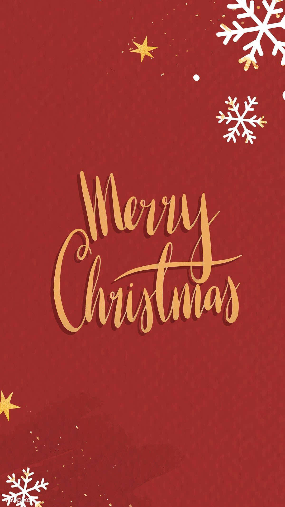 Merry Christmas, golden script, red background, Full HD Phone Wallpaper