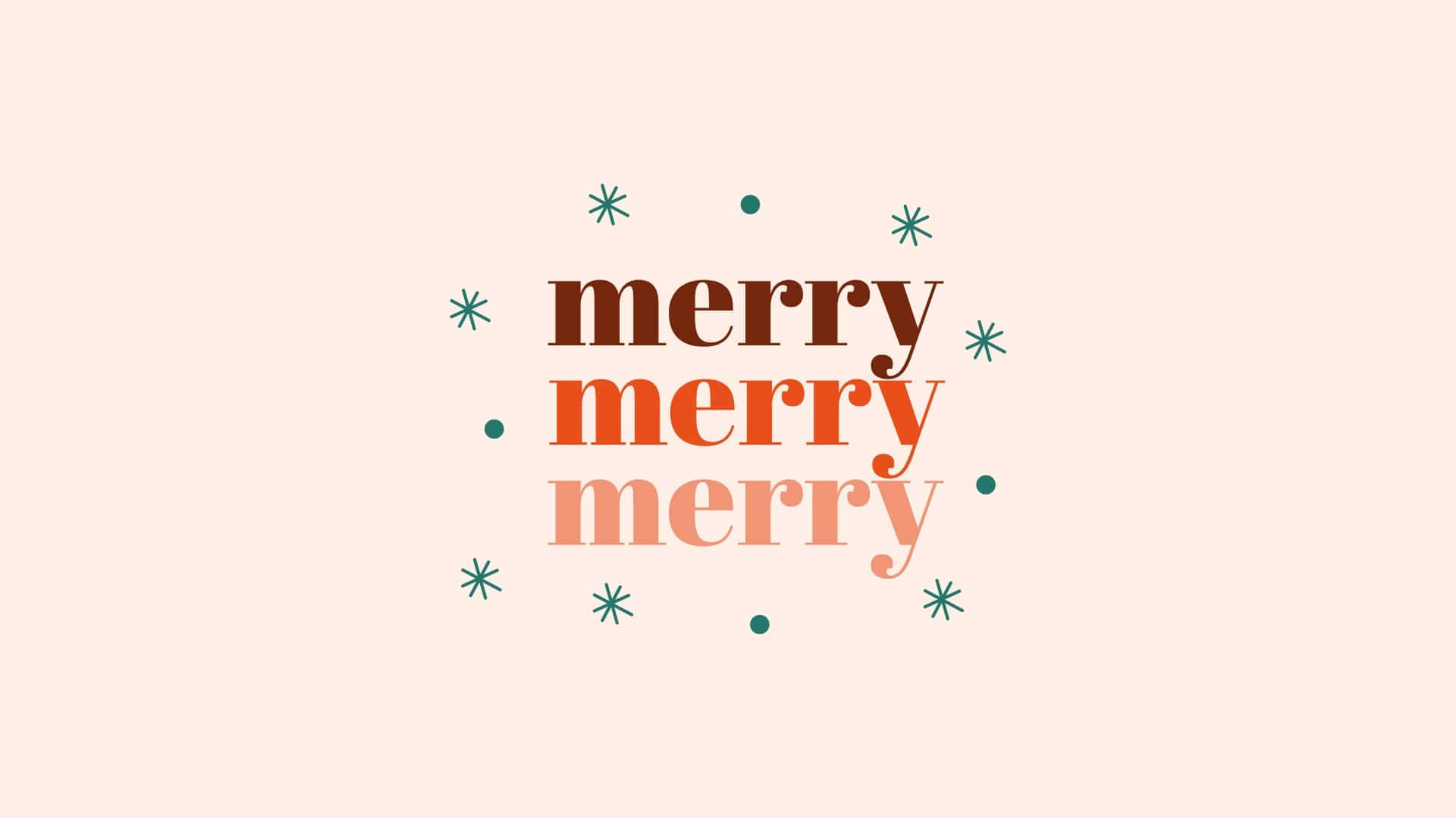 merry christmas aesthetic, brown to coral gradient, pale pink background, Full HD Desktop Wallpaper