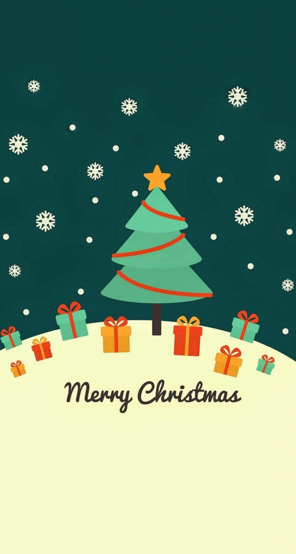 Christmas tree, red ribbon, yellow star, HD Phone Wallpaper