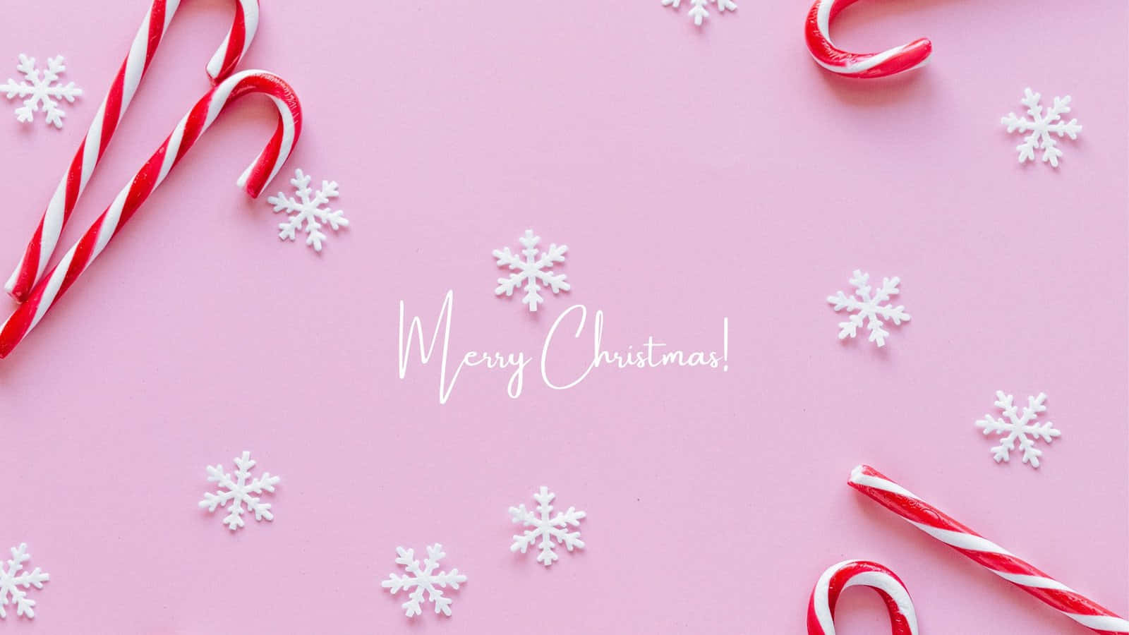 candy cane, snowflakes, Merry Christmas, HD Desktop Wallpaper