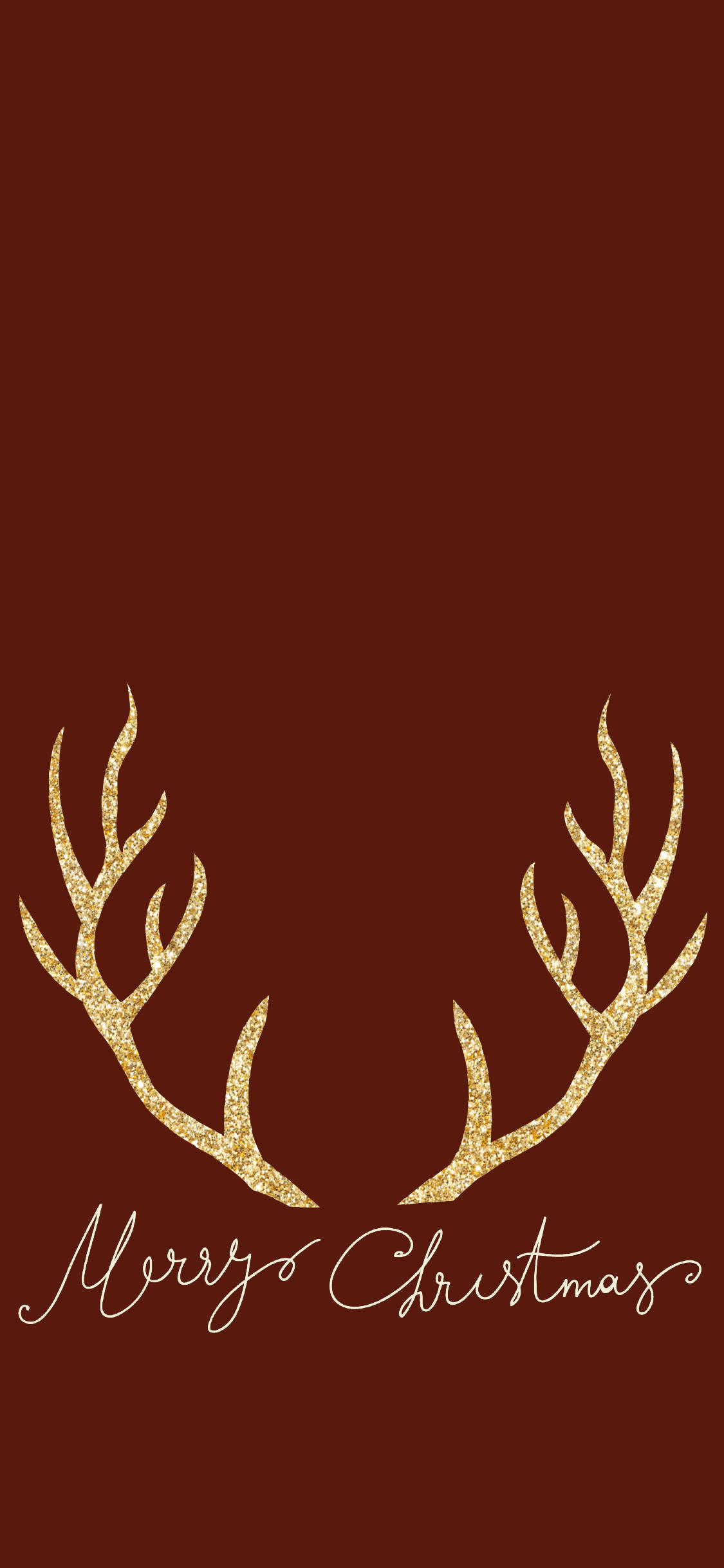 gold reindeer horns, Merry Christmas, iPhone, Full HD Phone Wallpaper