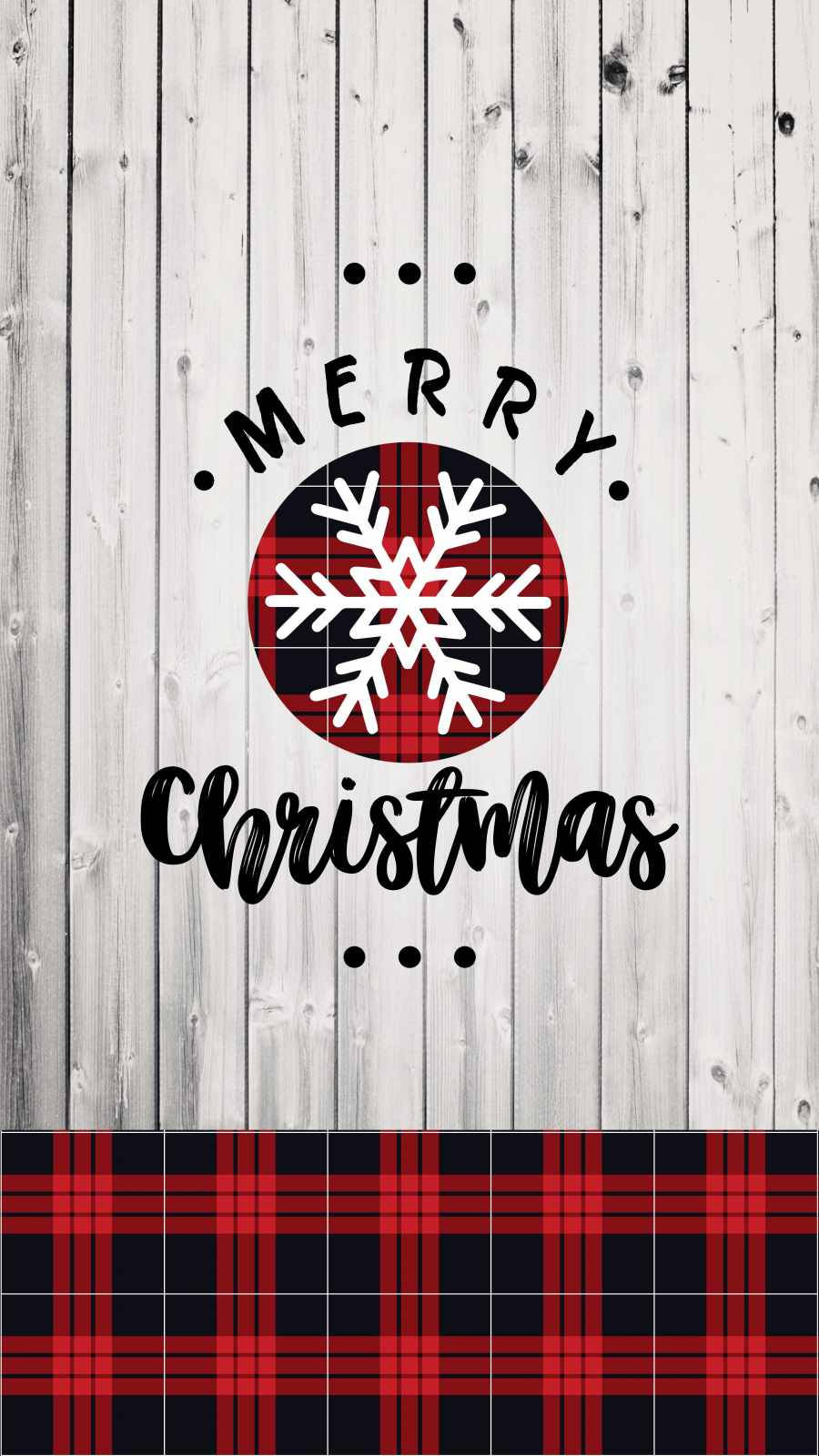Wooden Plaid Merry Christmas iPhone, black script, white snowflake, HD Phone Wallpaper