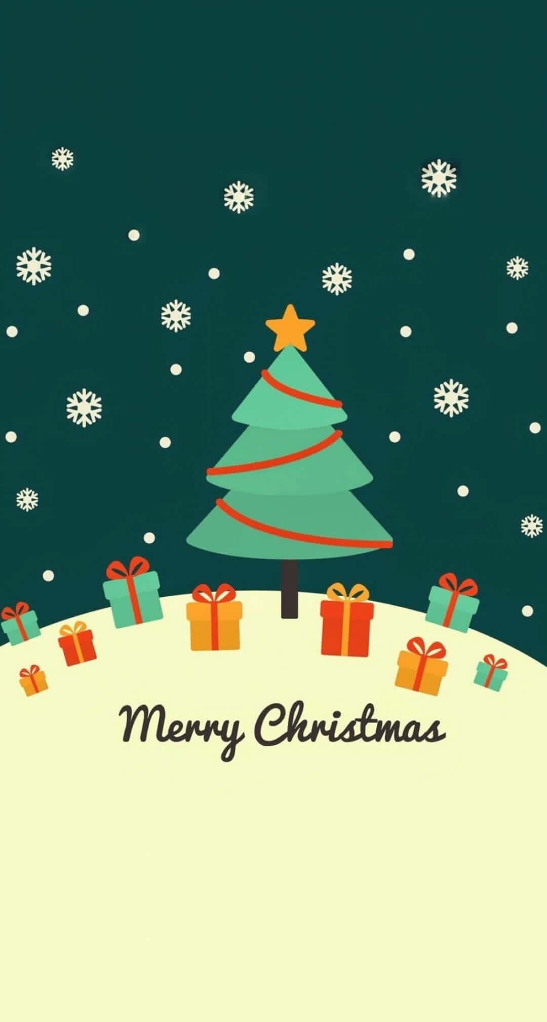 iPhone, Christmas tree, red ribbon, Full HD Phone Wallpaper