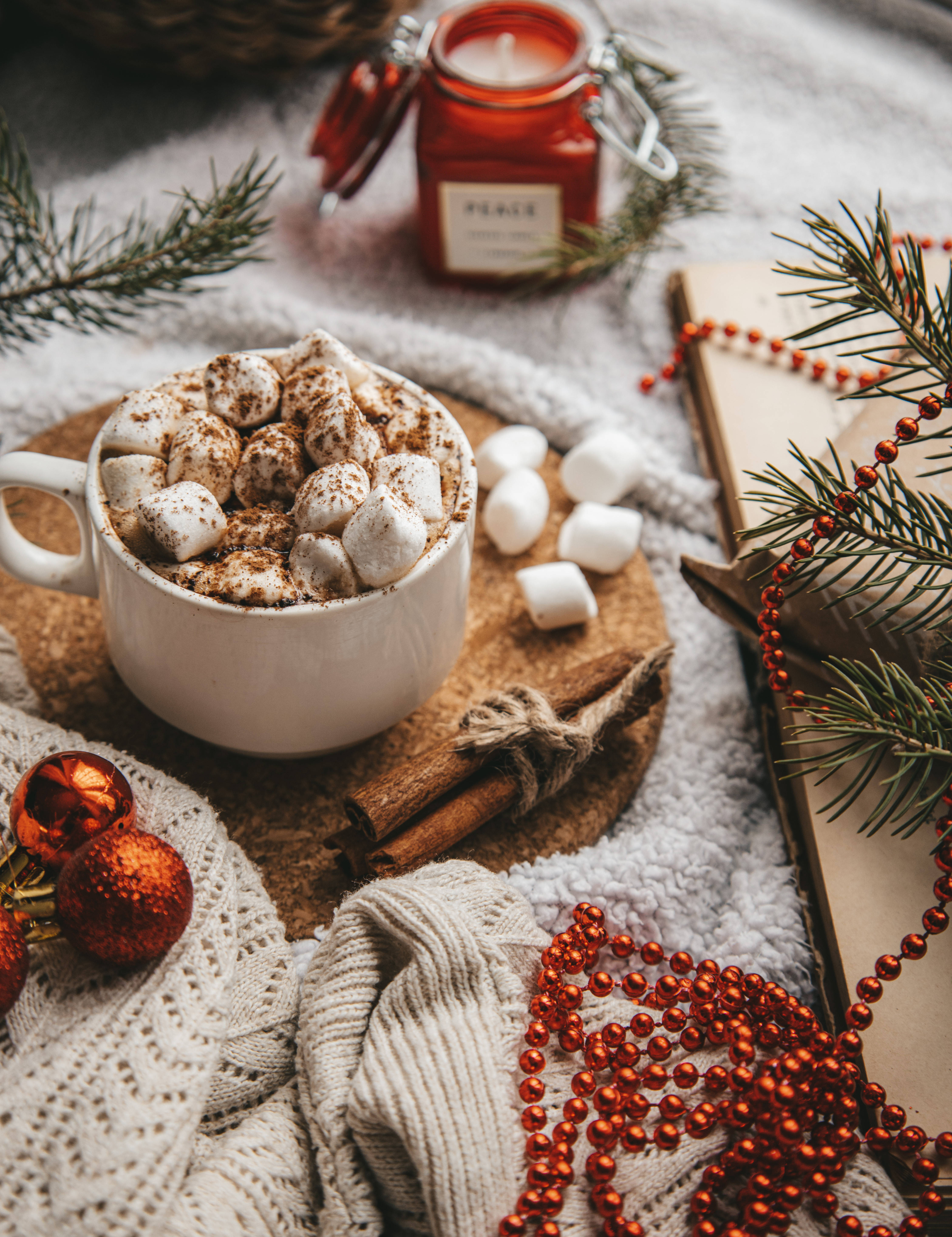 hot cocoa, marshmallows, cinnamon, 5K Phone Wallpaper