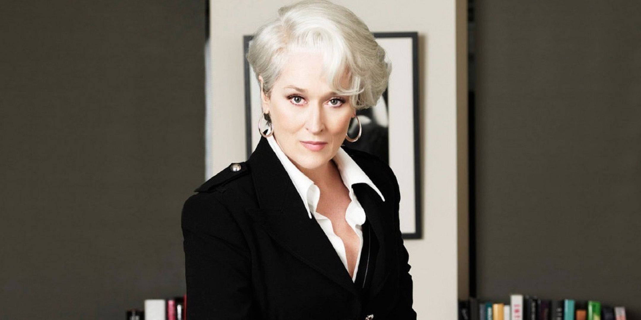 Meryl Streep, silver hair, bold hoop earrings, Full HD Desktop Wallpaper