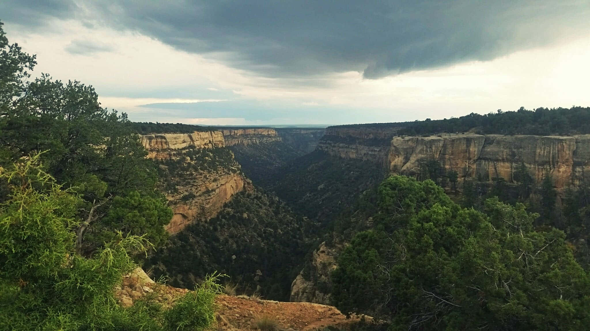 Mesa Verde National Park, gorge, red rock walls, Full HD Desktop Wallpaper